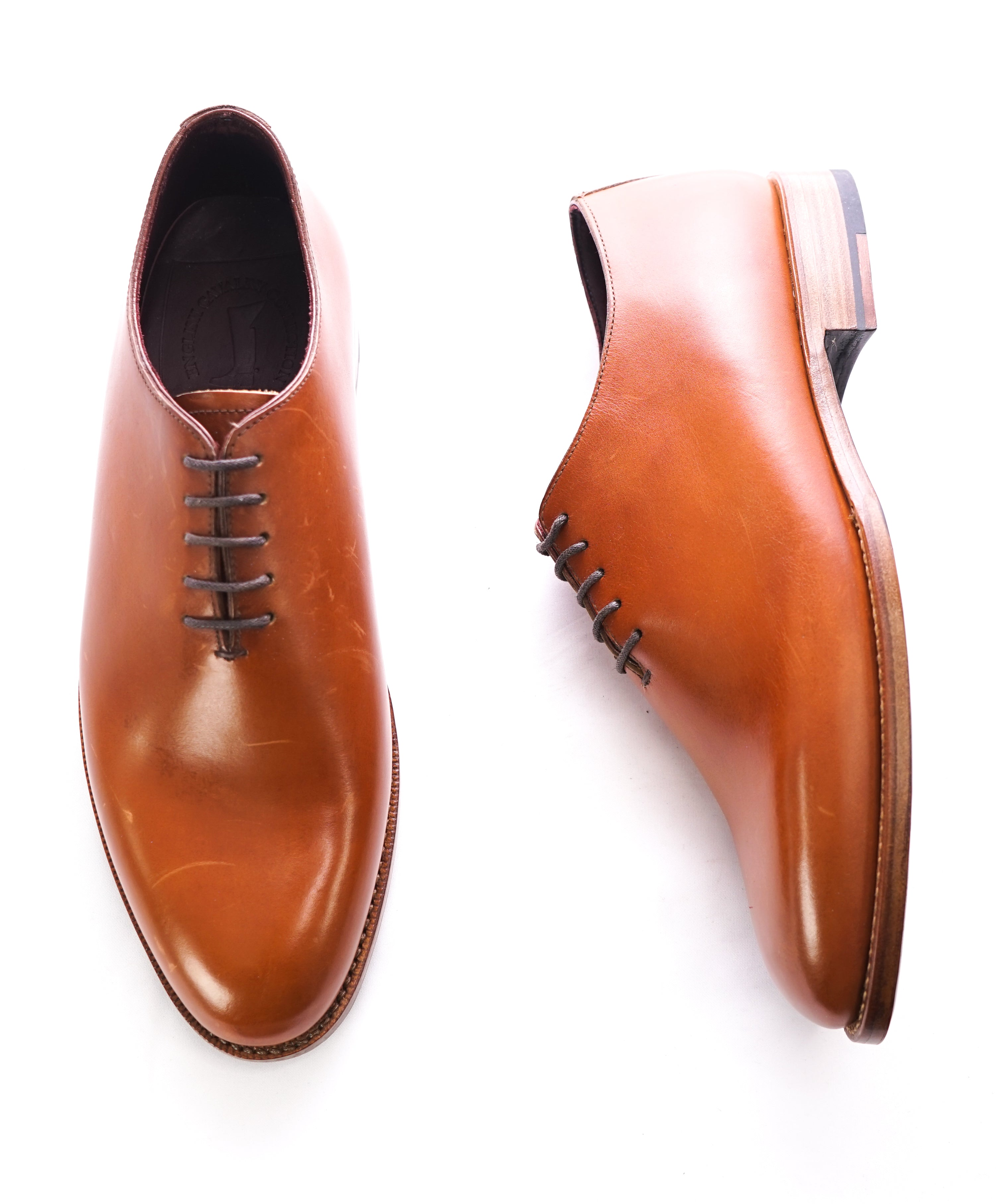 NETTLETON - Cognac Brown Hand Made In England Wholecut Oxfords - 9