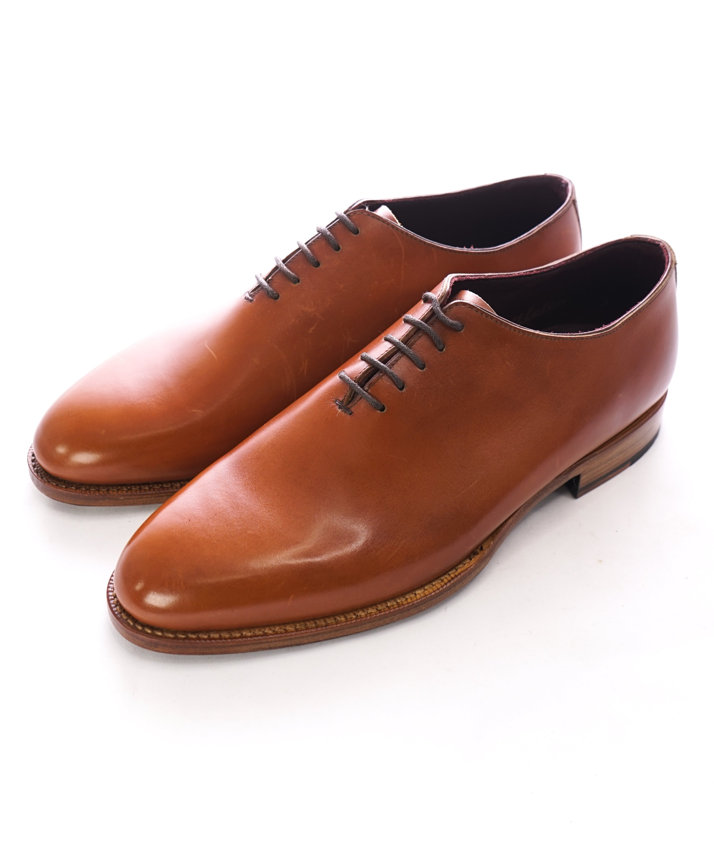 NETTLETON - Cognac Brown Hand Made In England Wholecut Oxfords - 9