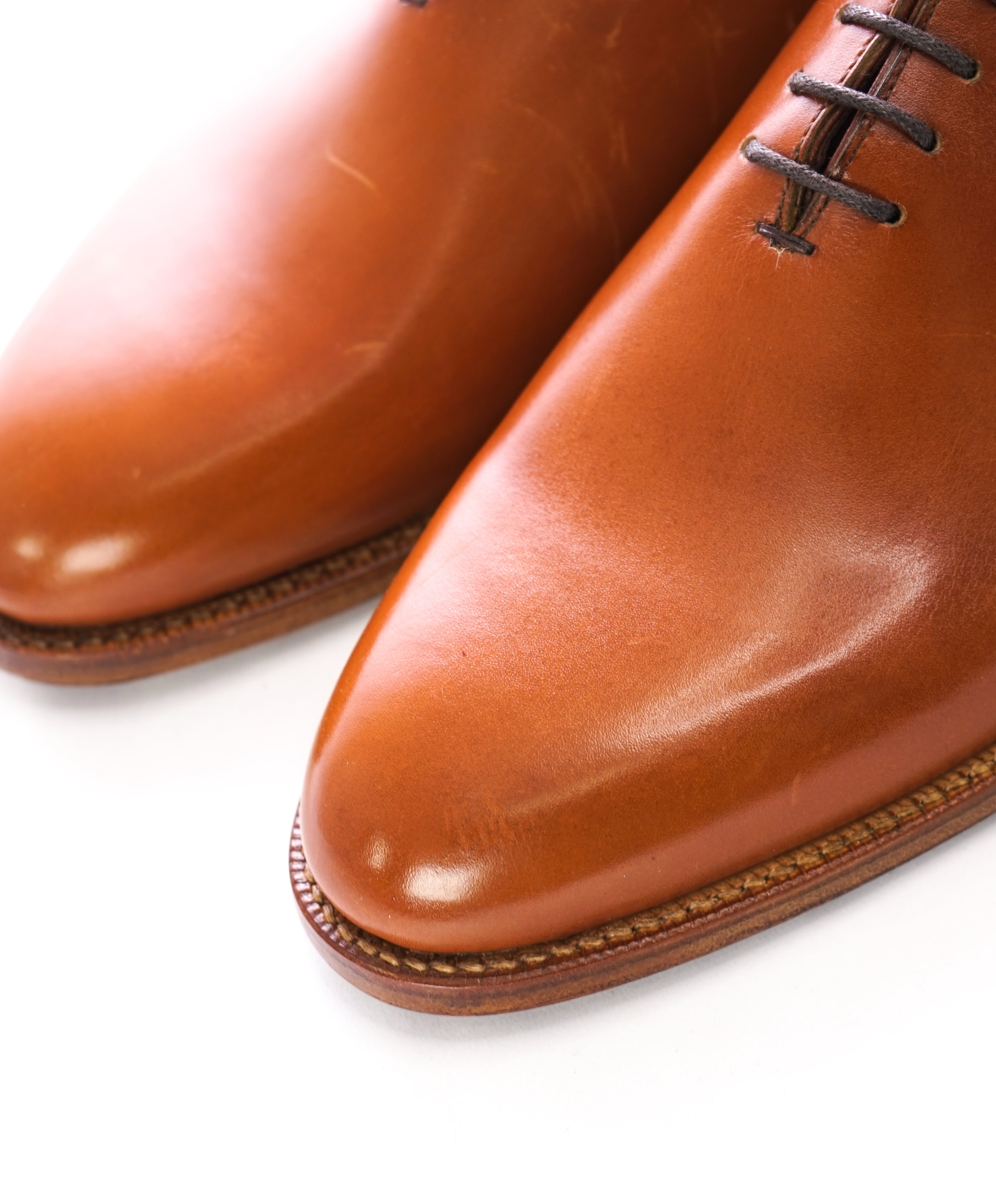 NETTLETON - Cognac Brown Hand Made In England Wholecut Oxfords - 9