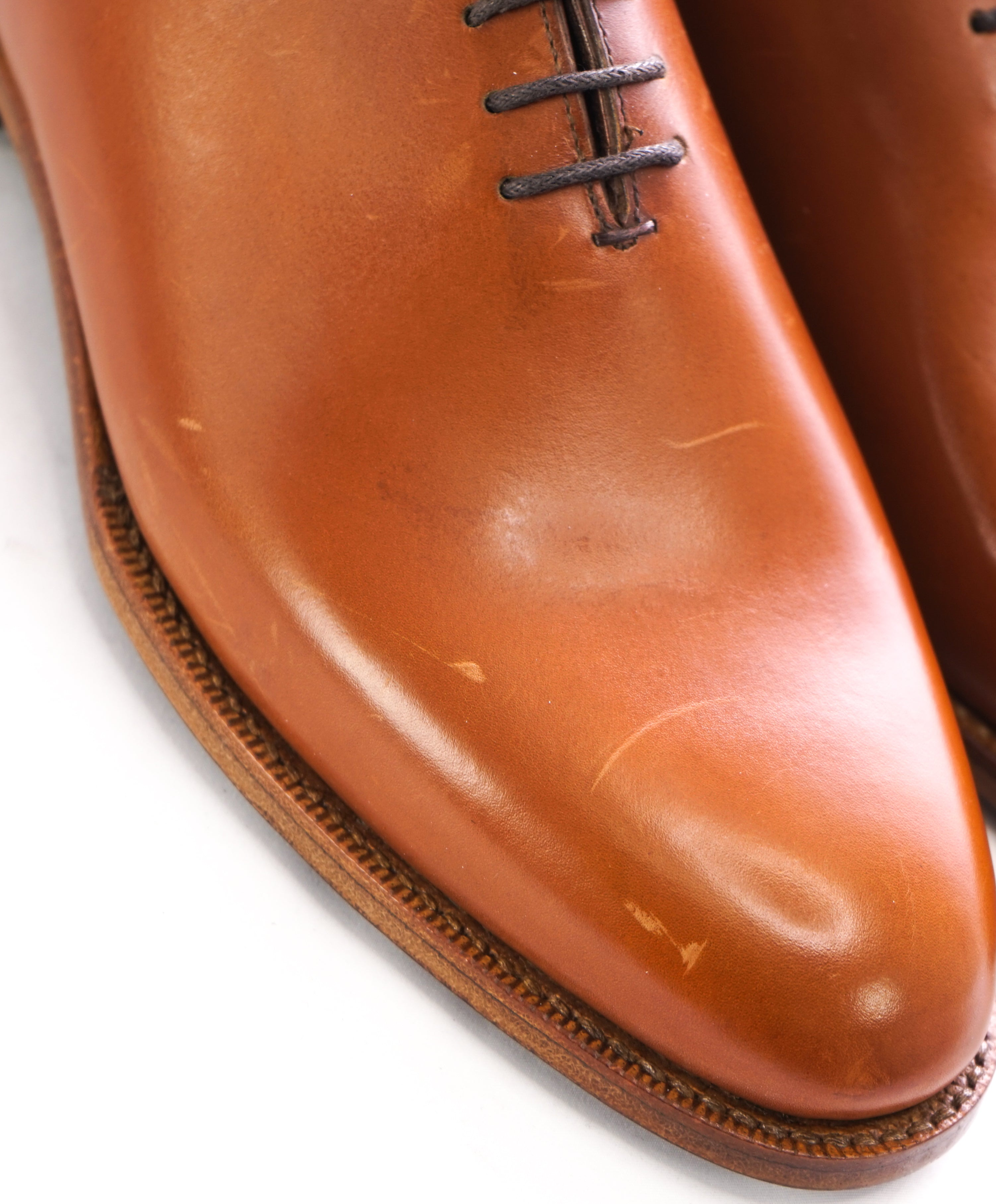 NETTLETON - Cognac Brown Hand Made In England Wholecut Oxfords - 9