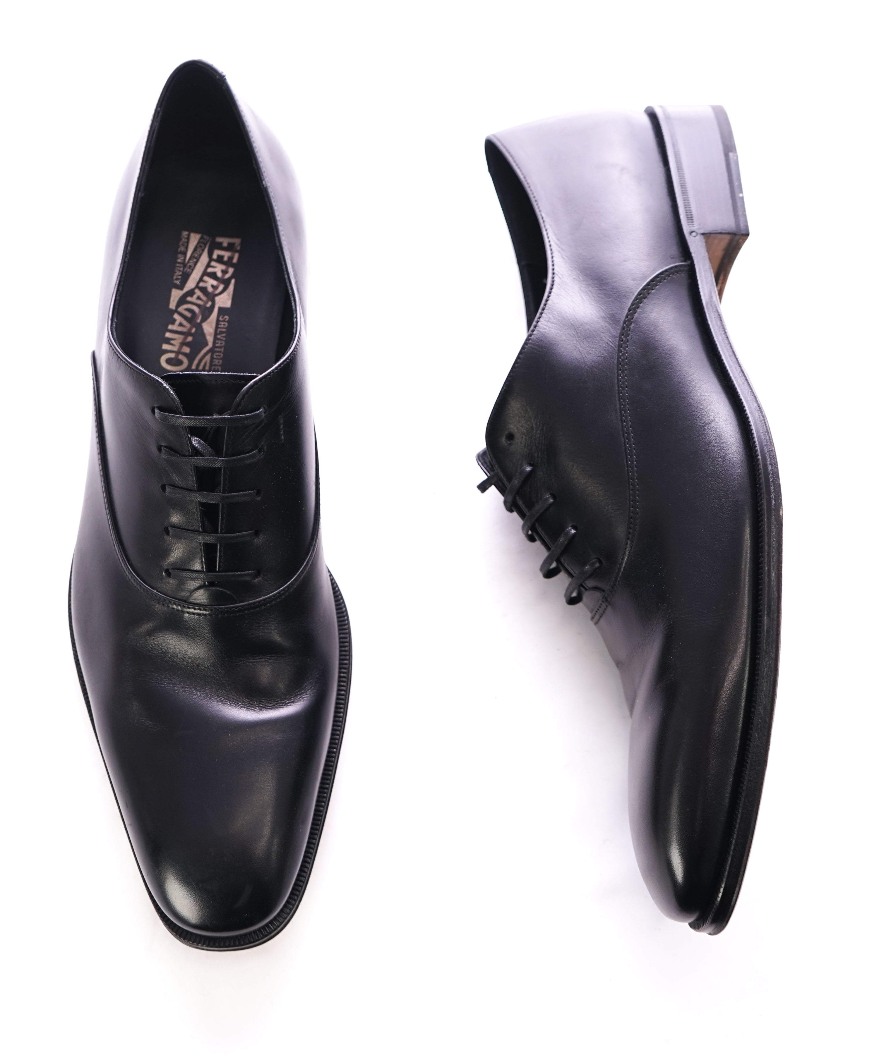 SALVATORE FERRAGAMO - “ Fedele” Black Oxford W Leather Sole - 12 B