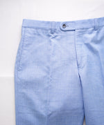 SAKS FIFTH AVE - Baby Blue WOOL/SILK/LINEN Flat Front Dress Pants - 34W