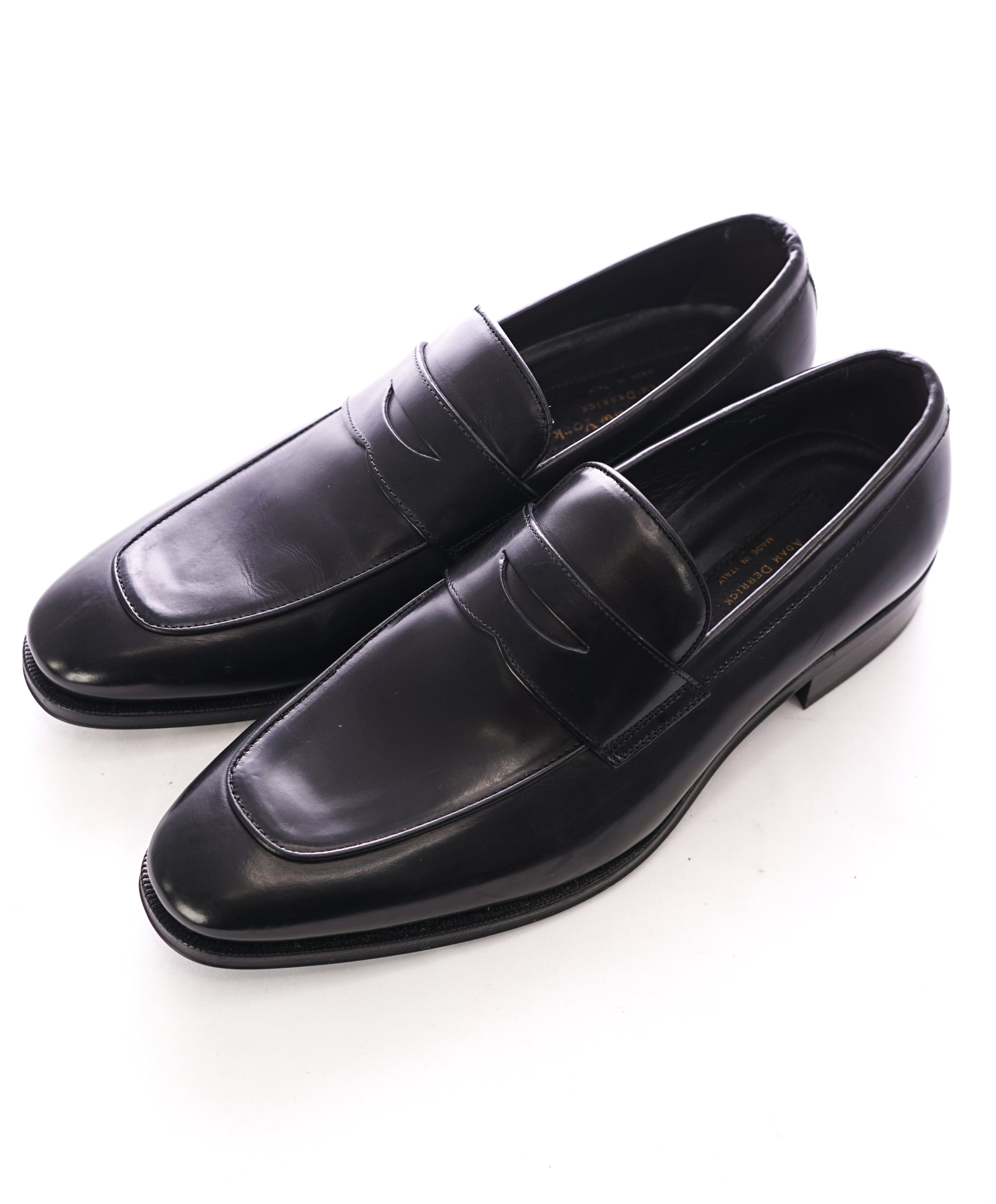 TO BOOT NEW YORK - “Dupont” Black Premium Grade Leather Penny Loafers - 7.5