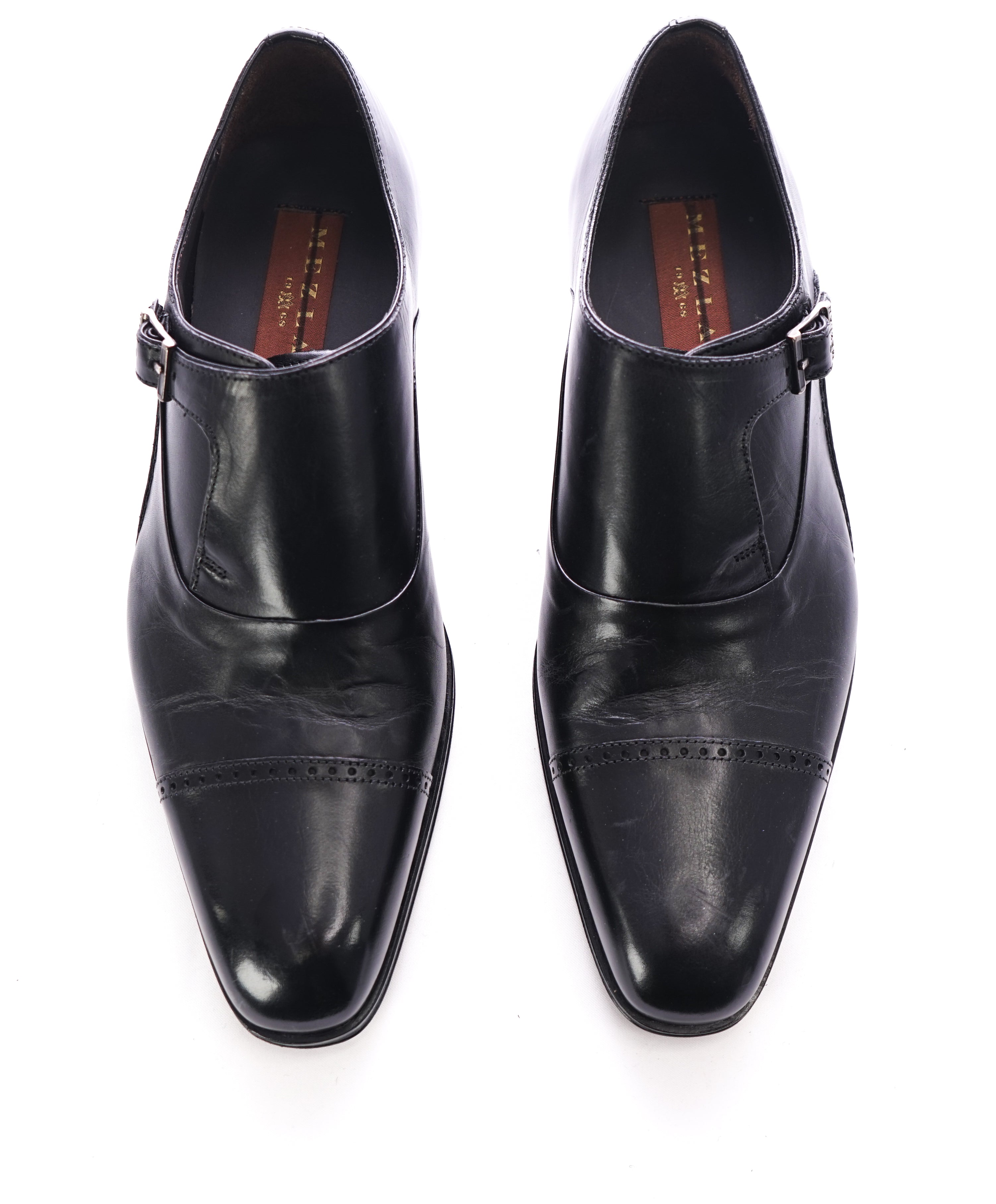 MEZLAN - Single Cutaway Monk Strap Loafers W Cap Toe - 8.5