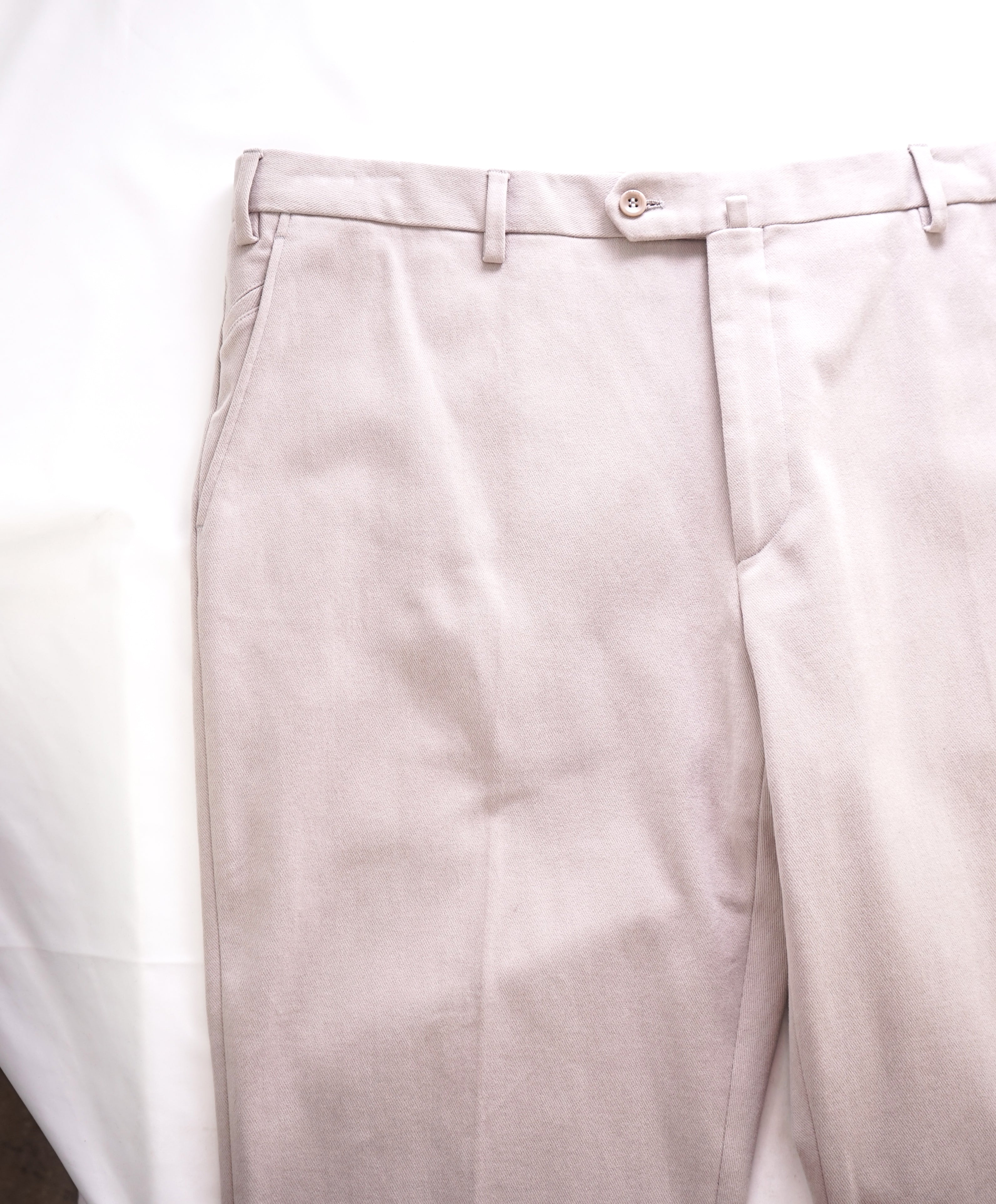 LORO PIANA - SOFT Stone Beige Cotton/Elastane Flat Front Pants - 42W (58EU)