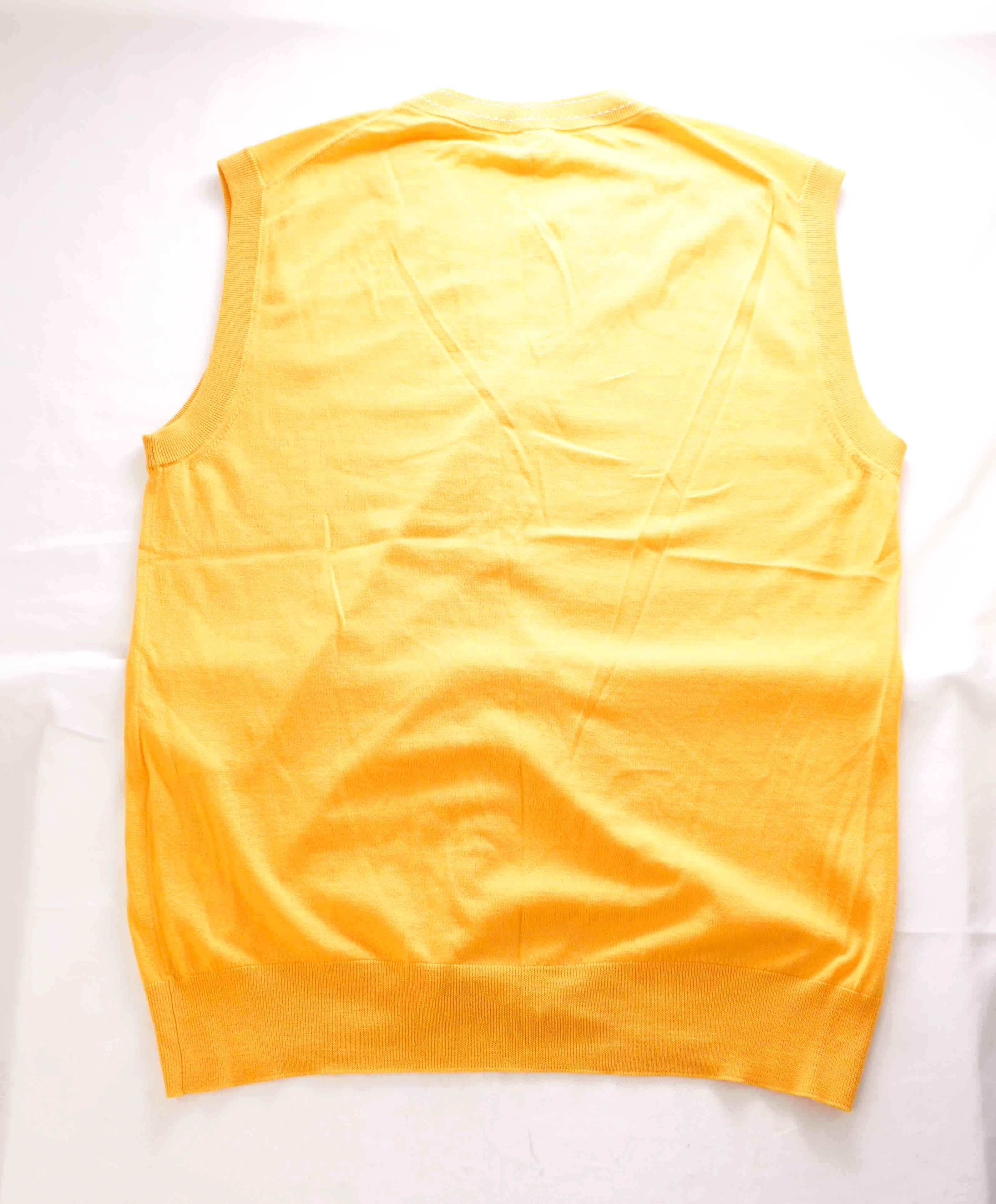 $675 ELEVENTY - Yellow Wool MOP Button Waistcoat Sweater Vest - 40R (M)