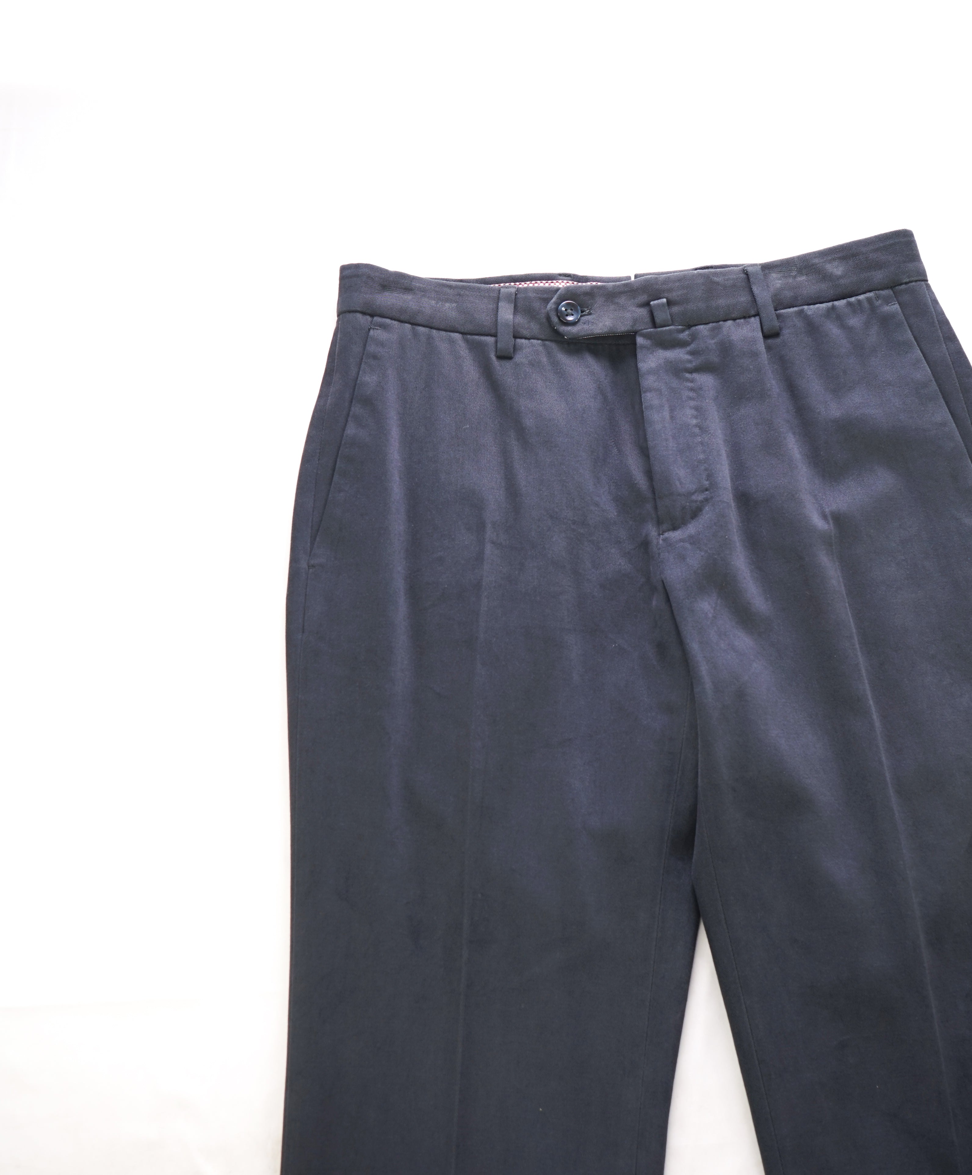 INCOTEX - WOOL/COTTON Flat Front Gray Blue Pants  -  30W