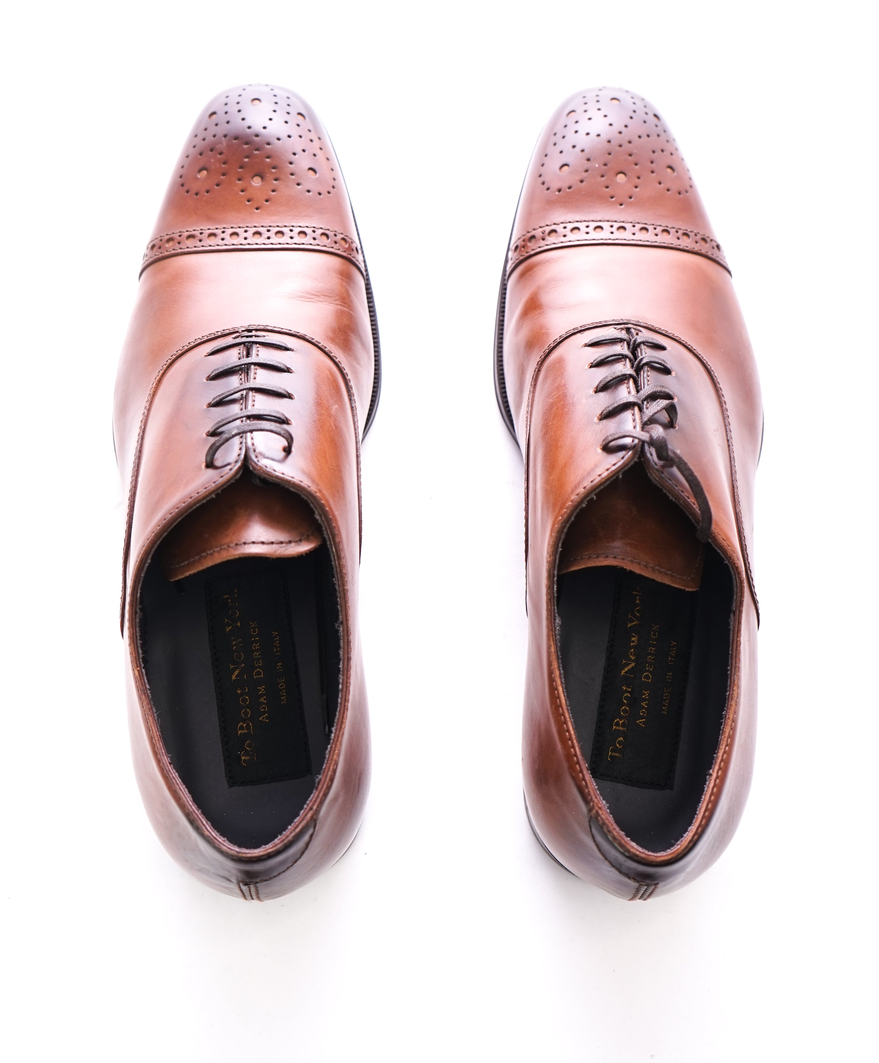 TO BOOT NEW YORK - Cap-Toe Brogue Oxford Brown W/ Slim Silhouette - 8