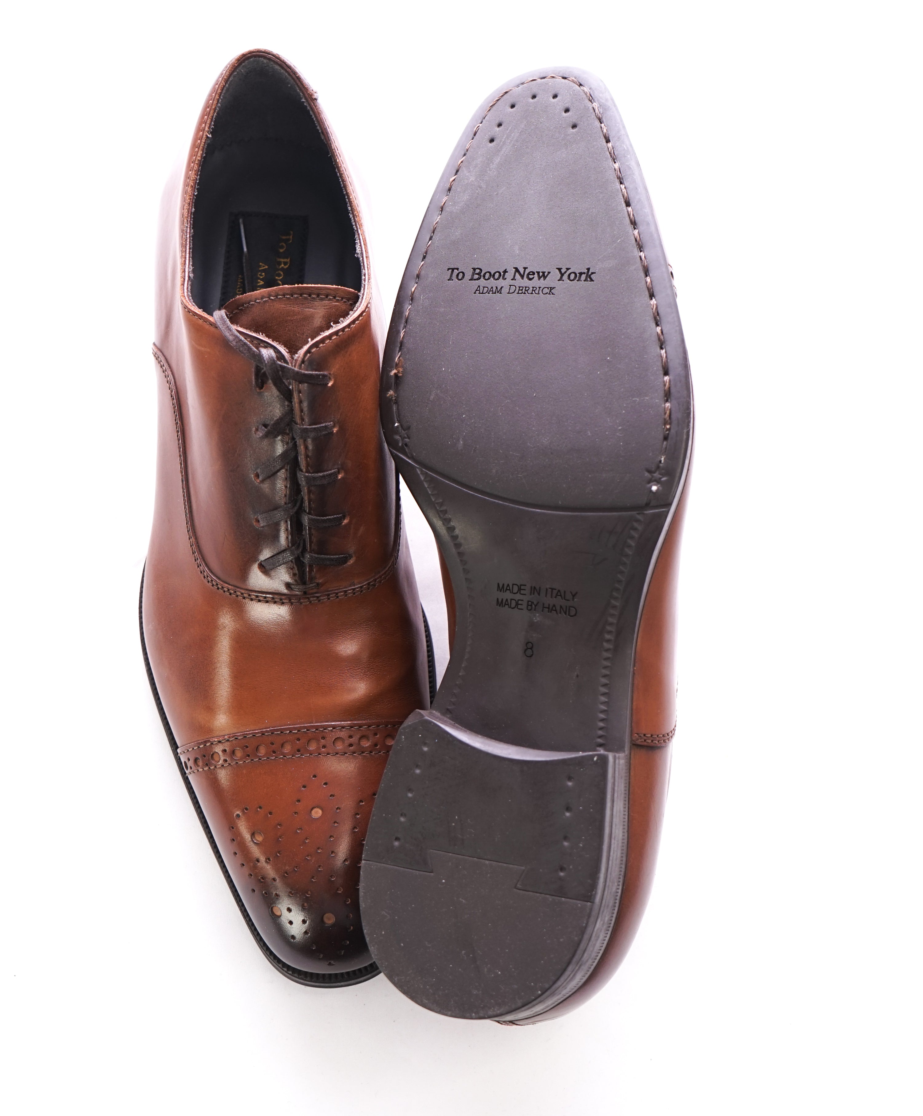 TO BOOT NEW YORK - Cap-Toe Brogue Oxford Brown W/ Slim Silhouette - 8