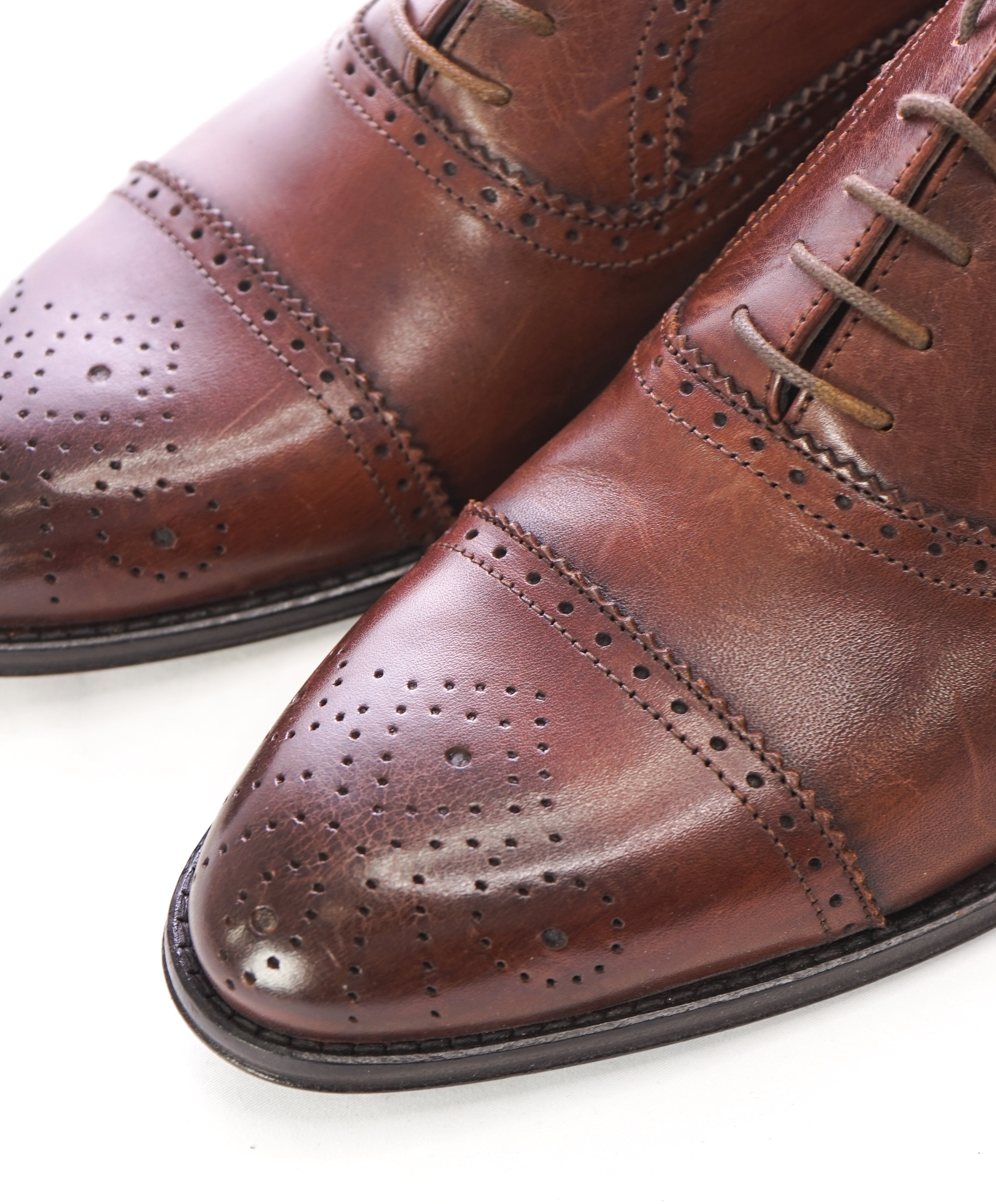 TO BOOT NEW YORK - "CAPOTE" Brown Brogue Cap-Toe Oxfords - 8