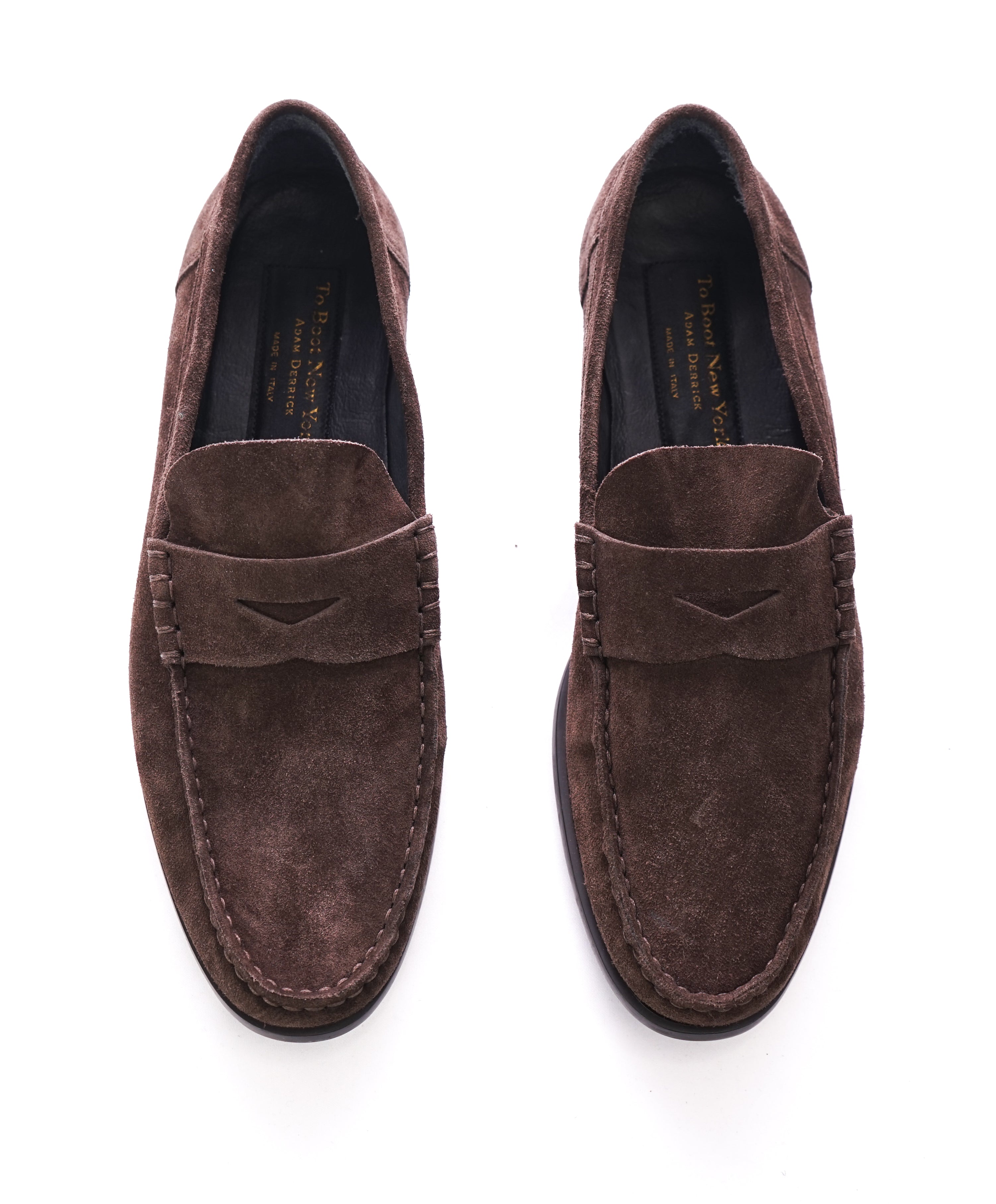 TO BOOT NEW YORK - Coco Brown Distressed Round Penny Loafers - 7.5