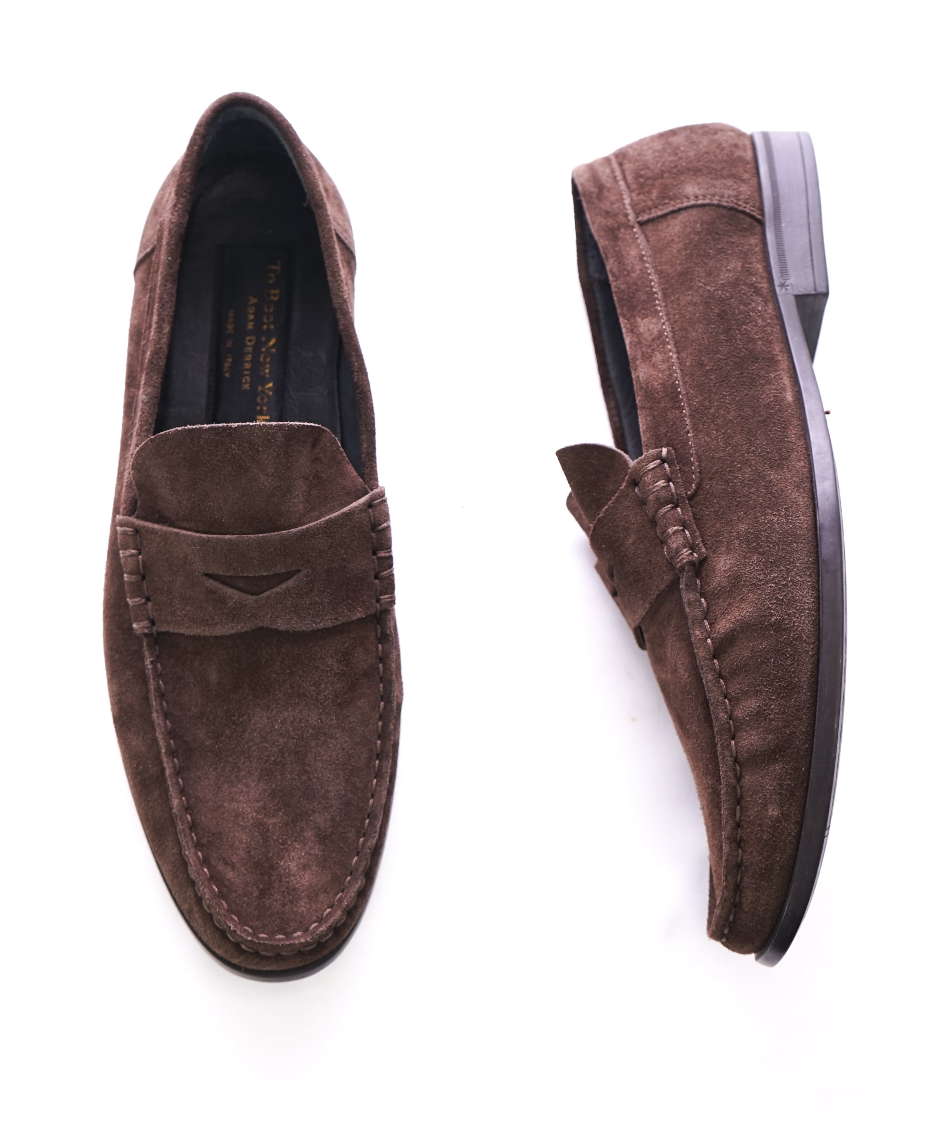 TO BOOT NEW YORK - Coco Brown Distressed Round Penny Loafers - 7.5