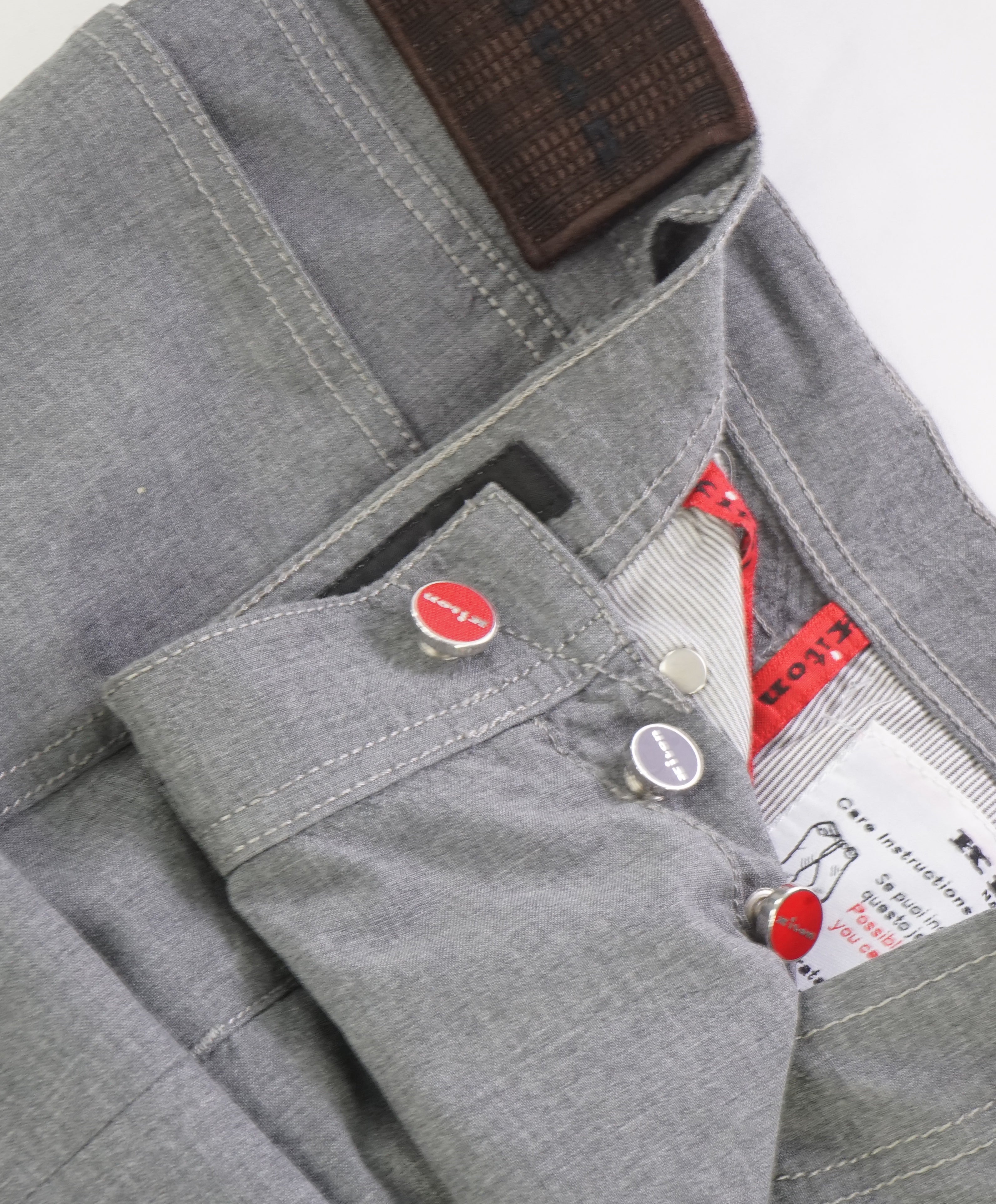 KITON - LOGO TAG & BUTTONS 5-Pocket Wool Dress Pants - 32W