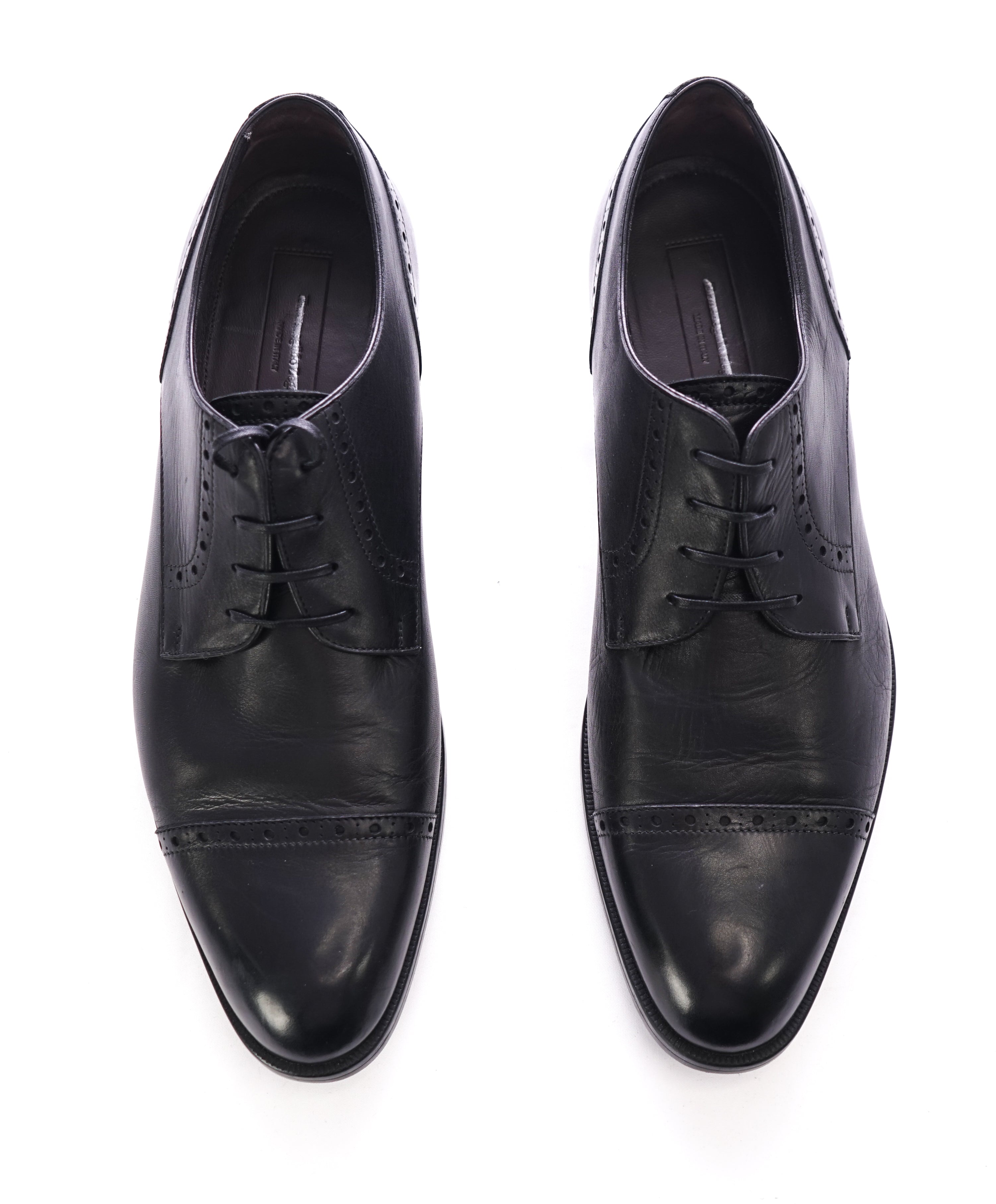 ERMENEGILDO ZEGNA - Black Diamond Brogue Cap Toe Oxfords - 11