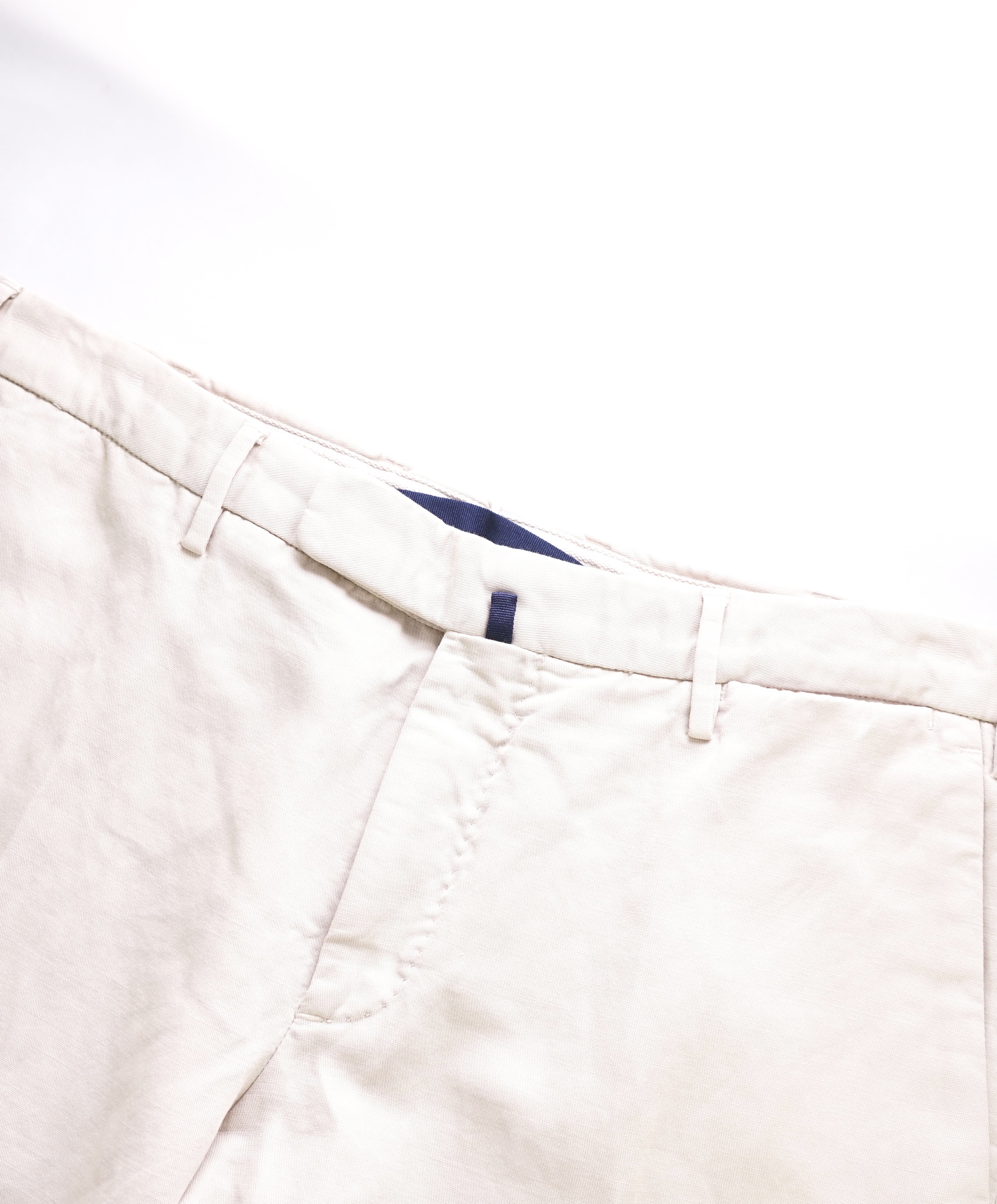 INCOTEX - LINEN/COTTON Blend Flat Front Ivory Cream Chino Pants  -  31W