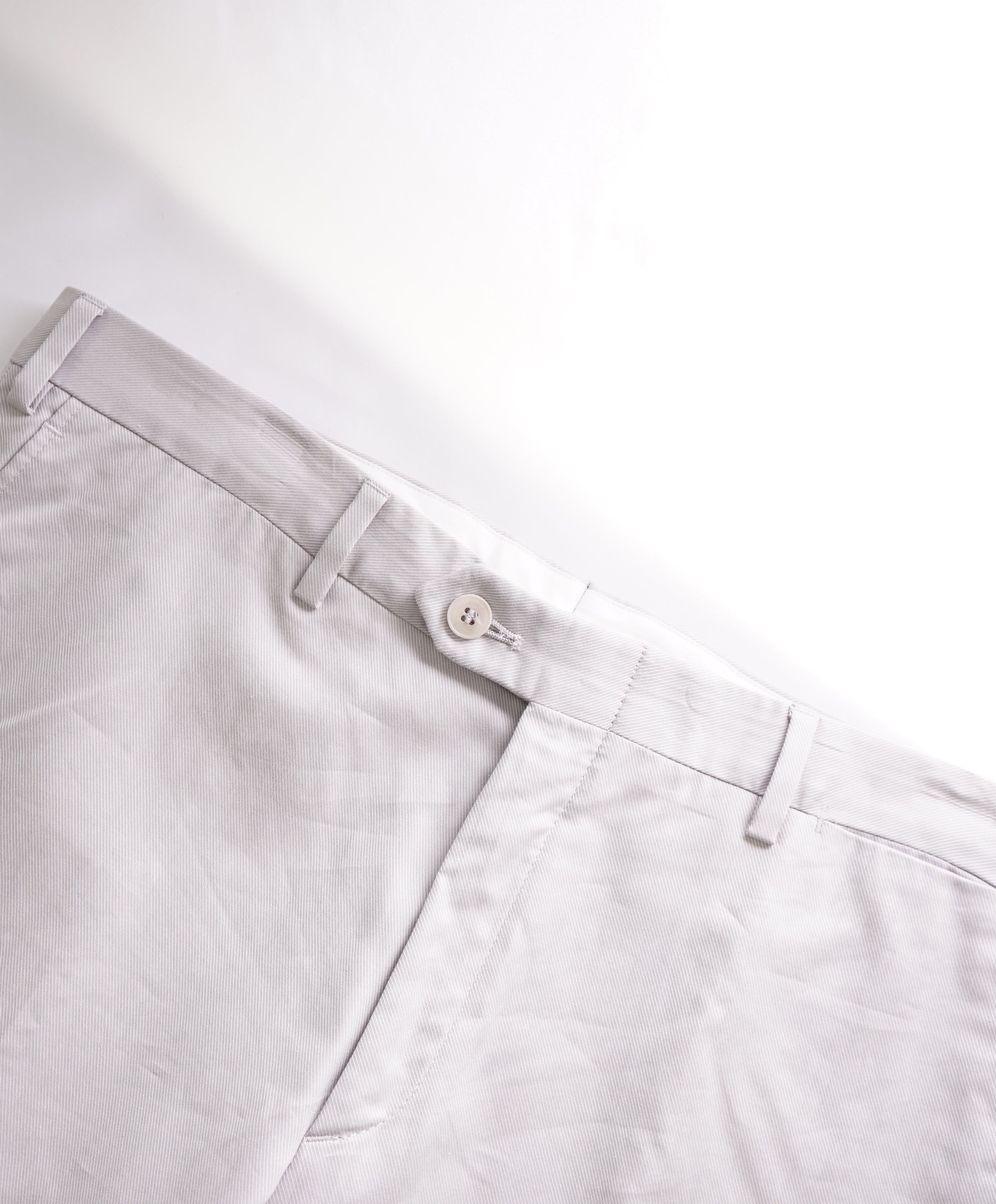 BRIONI -"MEGEVE" COTTON SILK Blend LOGO Light Gray/White Pants - 33W (50EU)