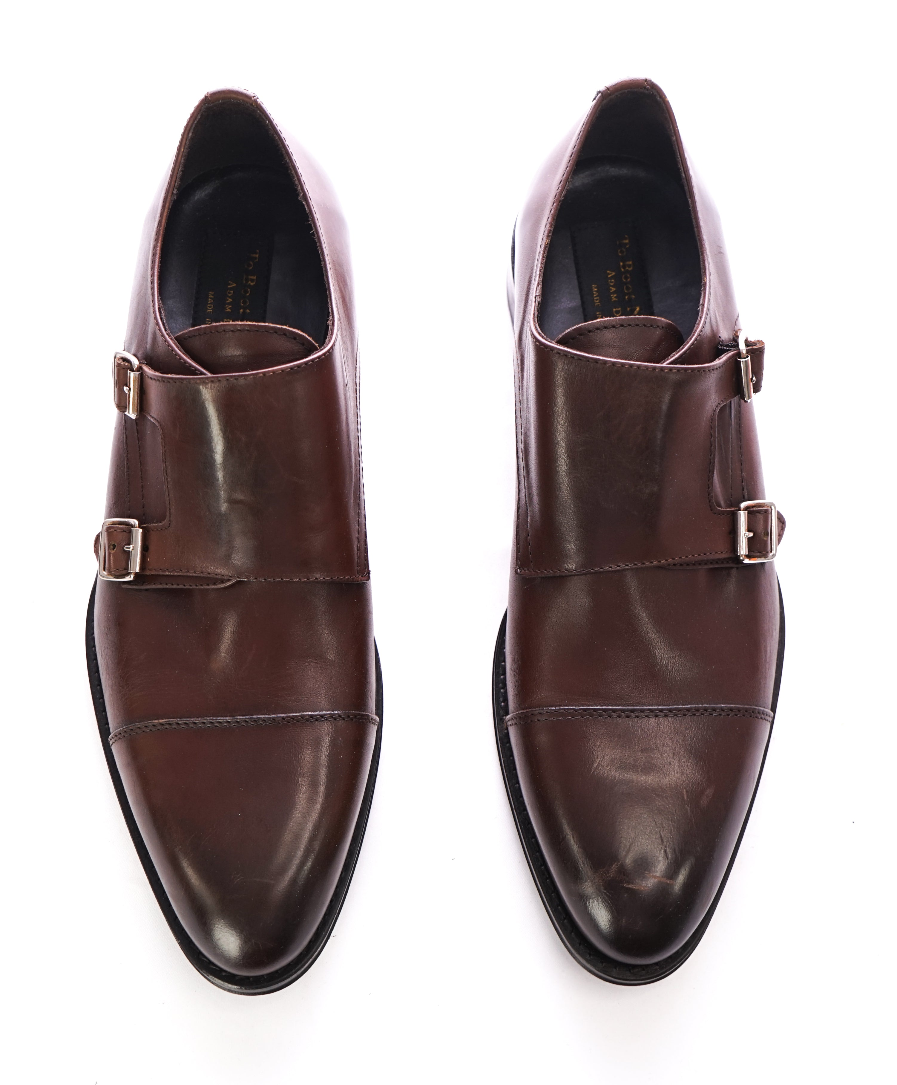 TO BOOT NEW YORK - Dark Brown Double Monk Strap Cap Toe Loafers - 10.5