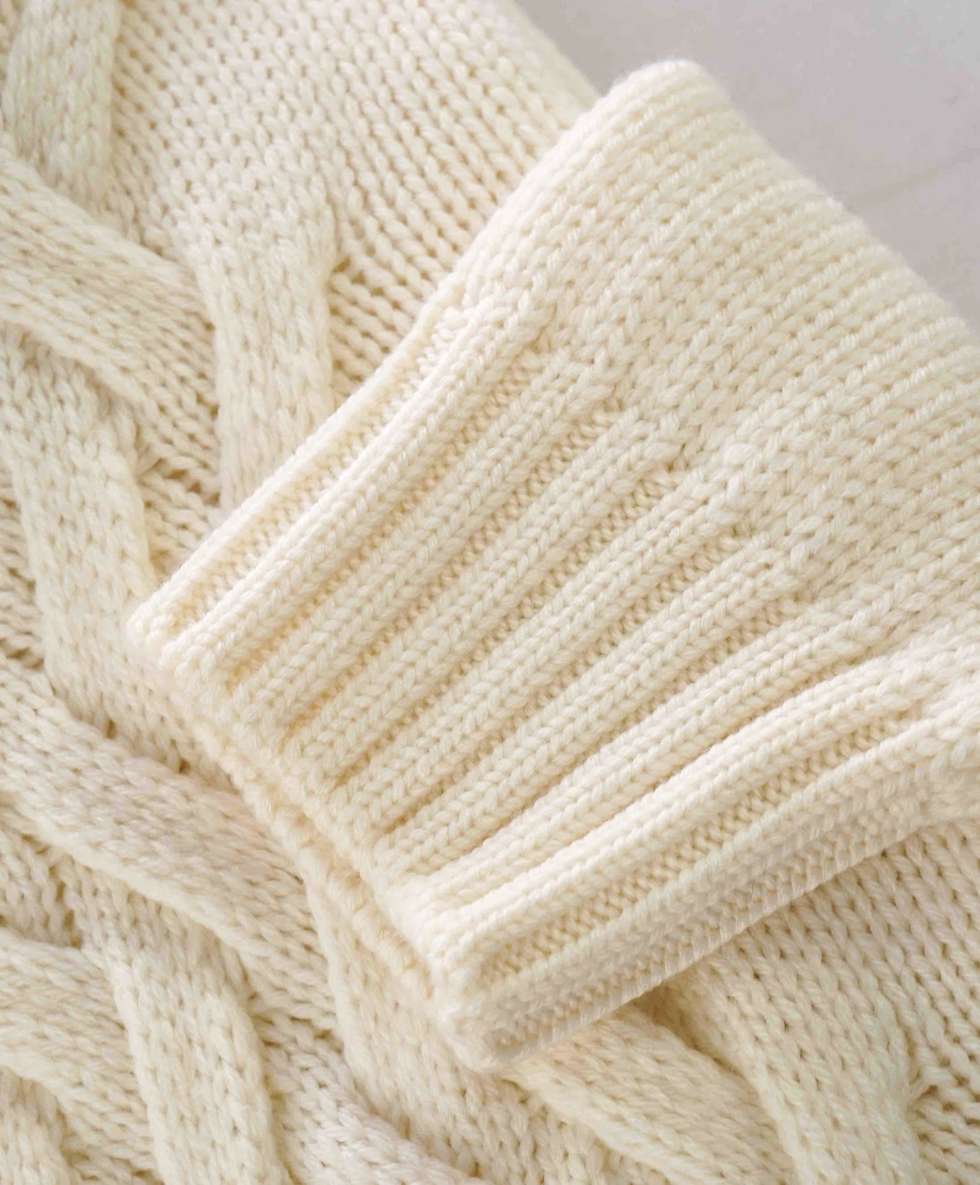 $695 ELEVENTY - Cable Knit Mock Neck Ivory Pure Wool Sweater - M