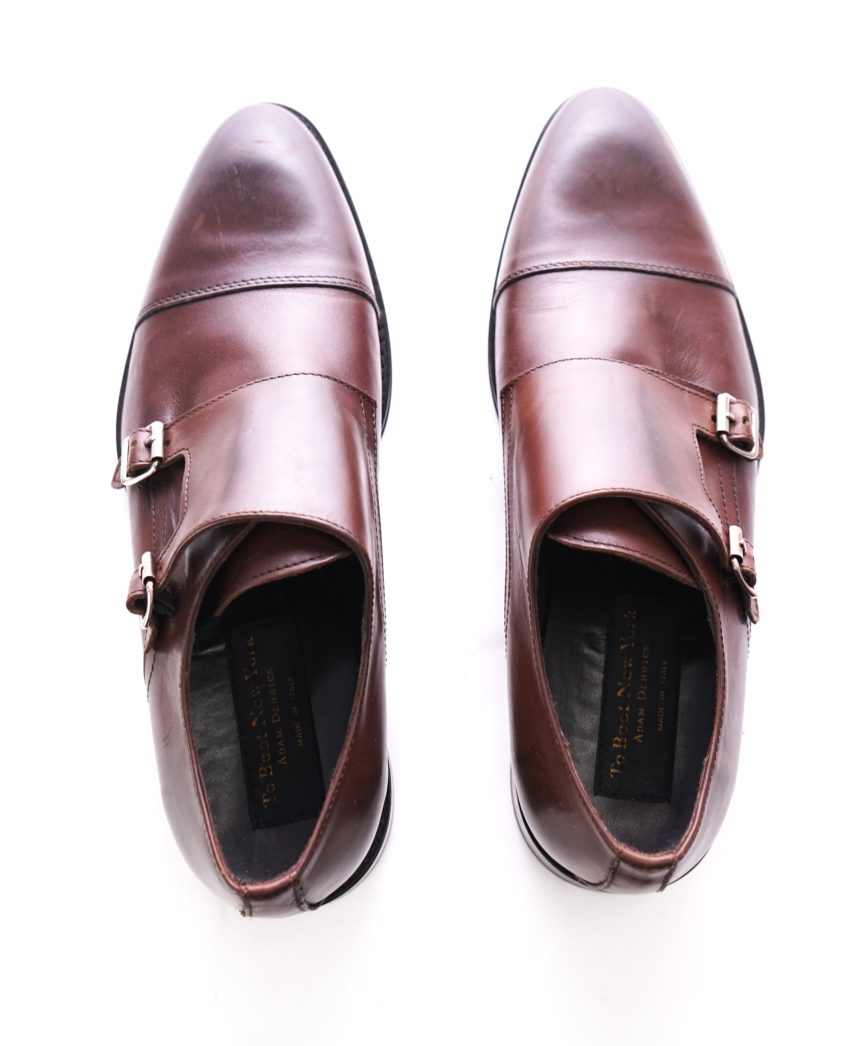 TO BOOT NEW YORK - Dark Brown Double Monk Strap Cap Toe Loafers - 10.5