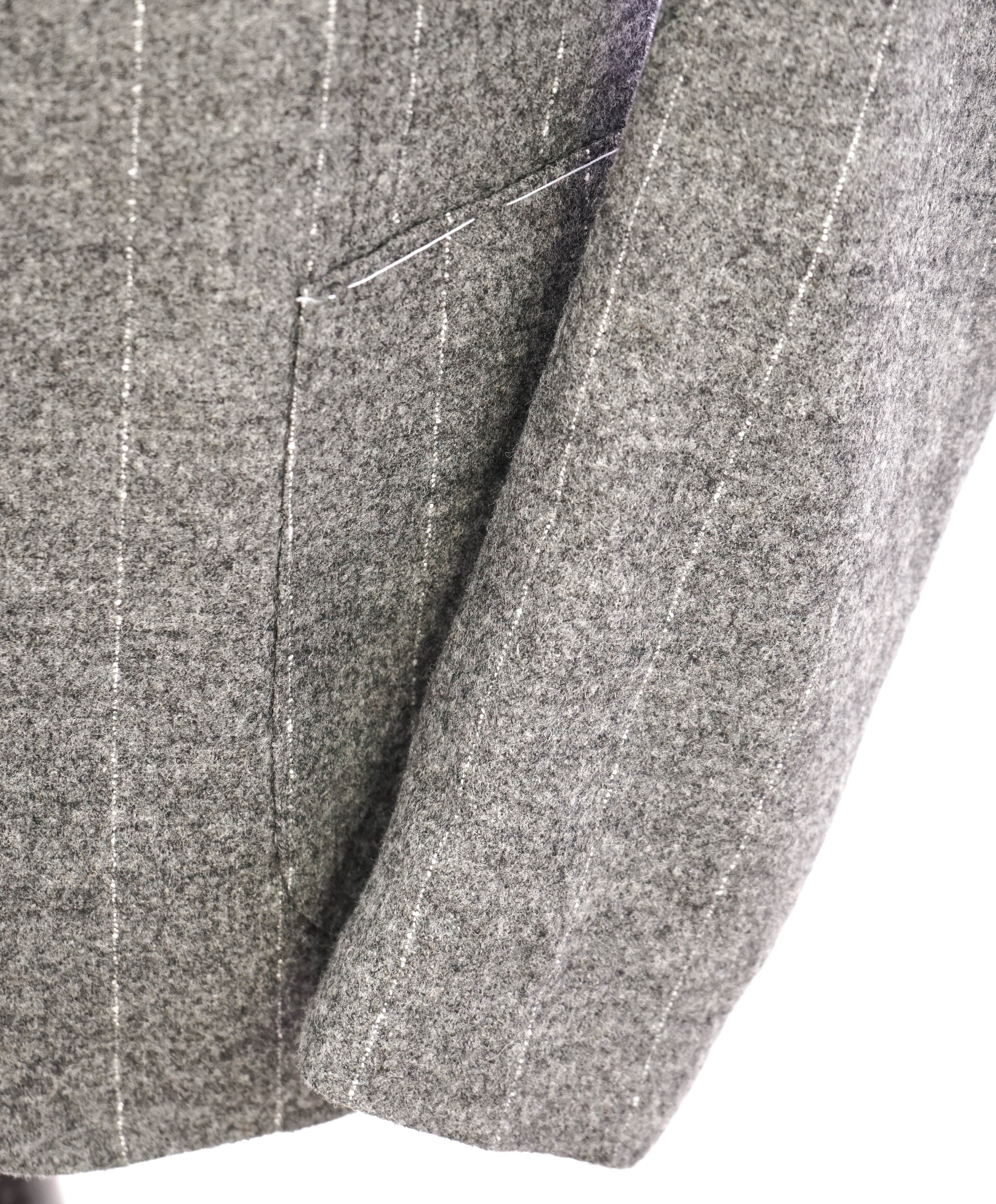 MAXI HO - By ELEVENTY CASHMERE Blend Gray Chalk Stripe Suit  - 44S