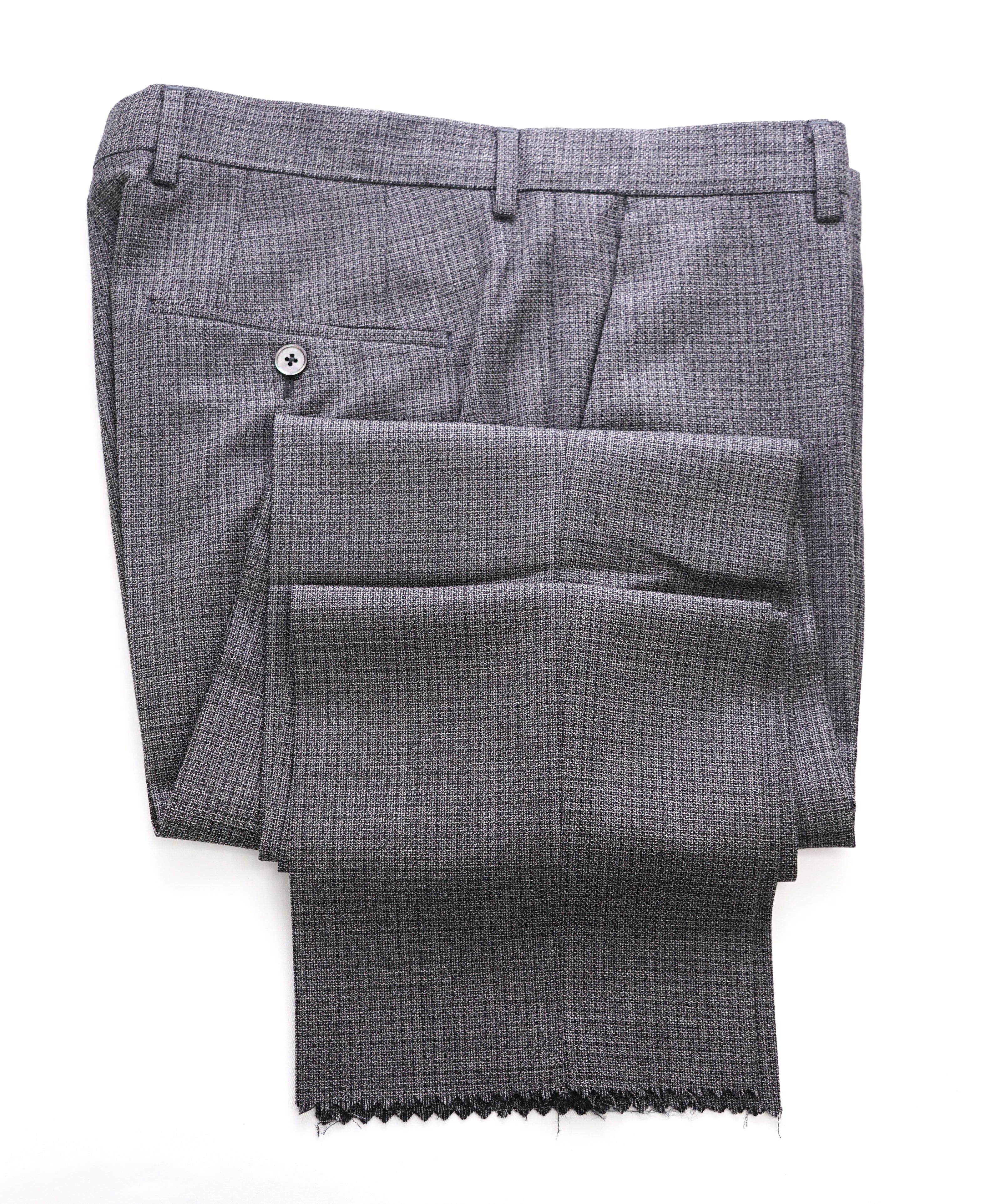 HUGO BOSS - Textured Gray MOP Buttons “Hutson3/Gander1” Flat Front Dress Pants - 33W