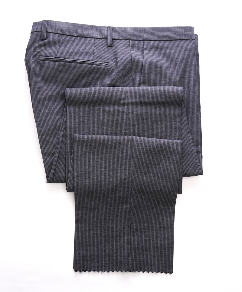 HUGO BOSS - Charcoal MicroSrtripe “Inwood2/Winfield2” Flat Front Dress Pants - 33W