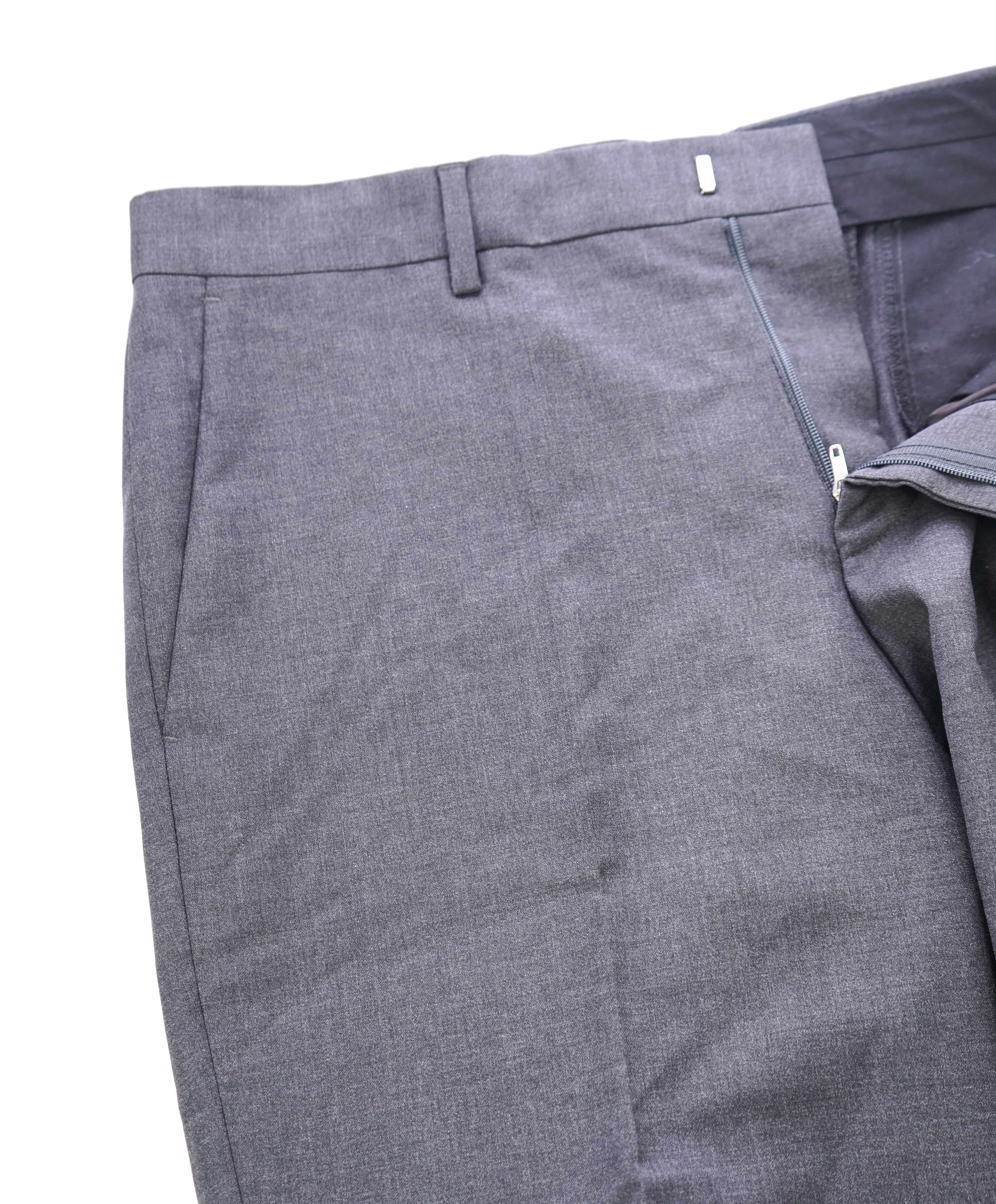 HUGO BOSS - Charcoal Solid “Halsey2/Merrill2” Flat Front Dress Pants - 33W