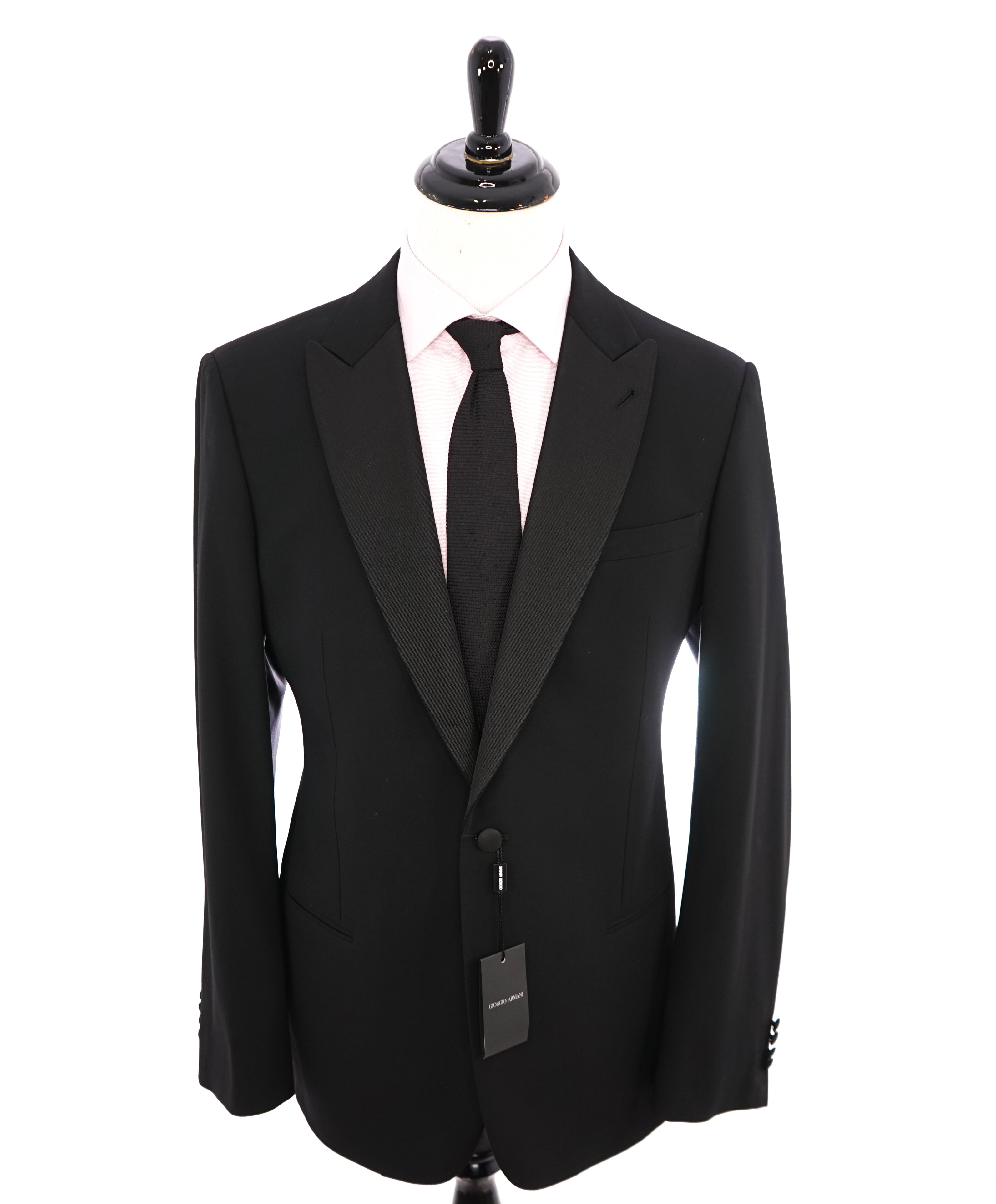 GIORGIO ARMANI - "SOHO" Black SILK LINED Peak Lapel Tuxedo - 46R