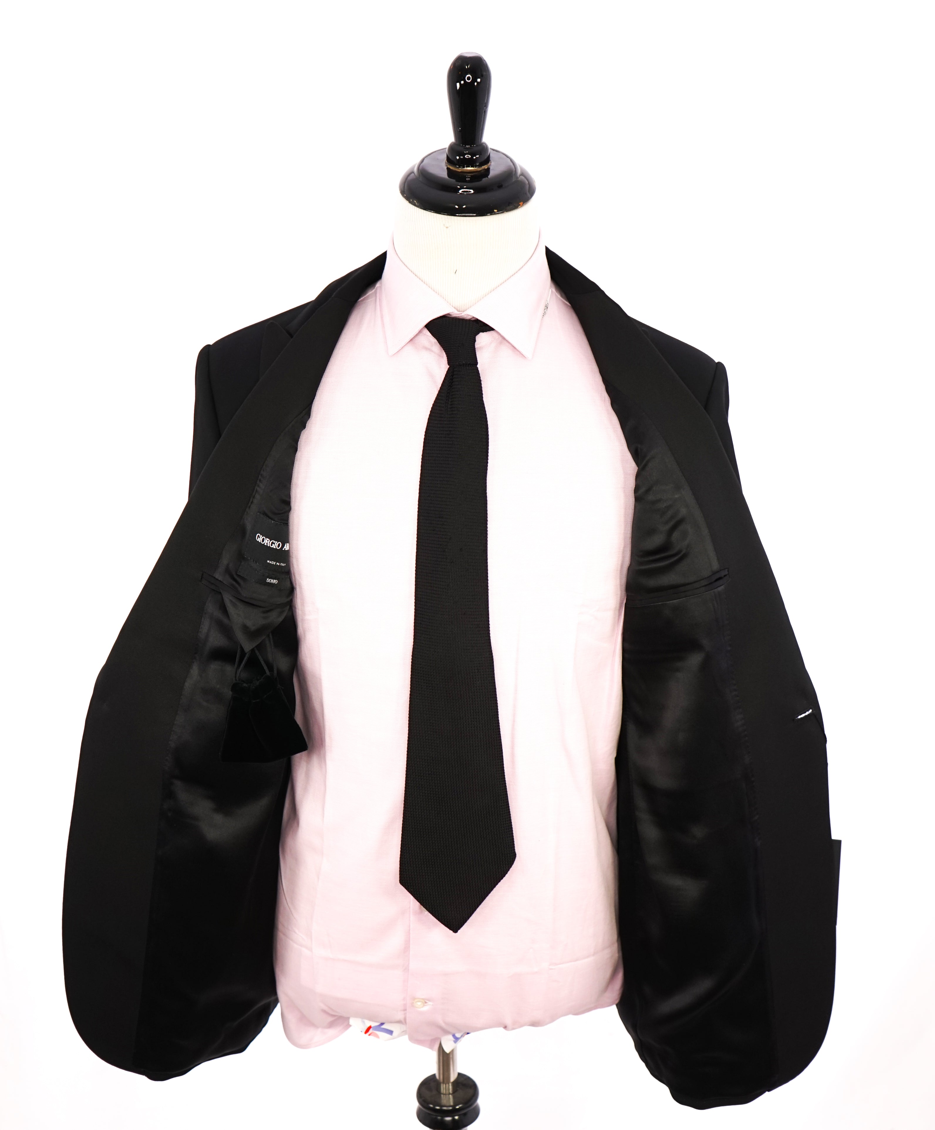 GIORGIO ARMANI - "SOHO" Black SILK LINED Peak Lapel Tuxedo - 46R