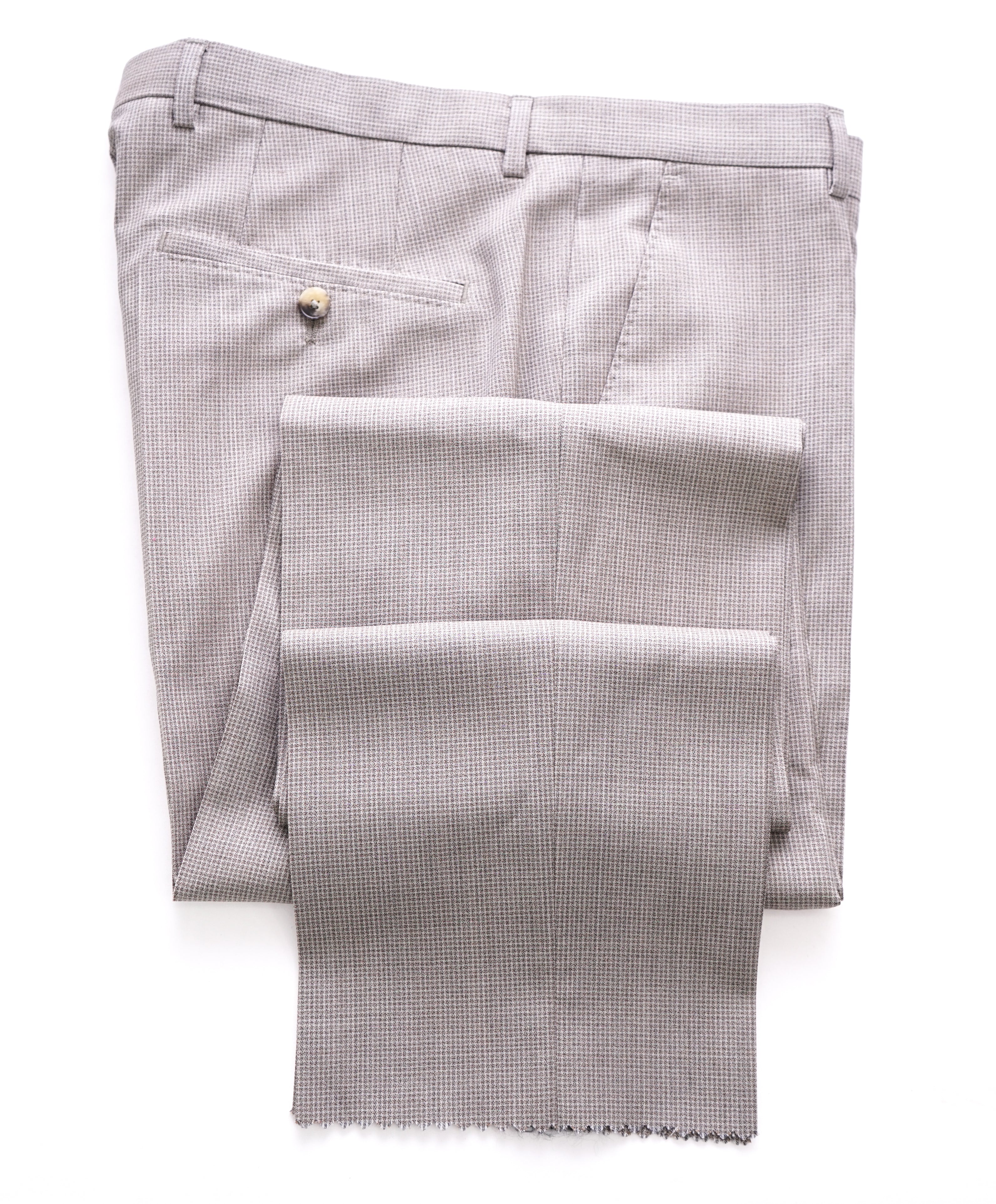 HUGO BOSS - Gray Micro Check “Johnstons2/Lenon” Flat Front Dress Pants - 33W