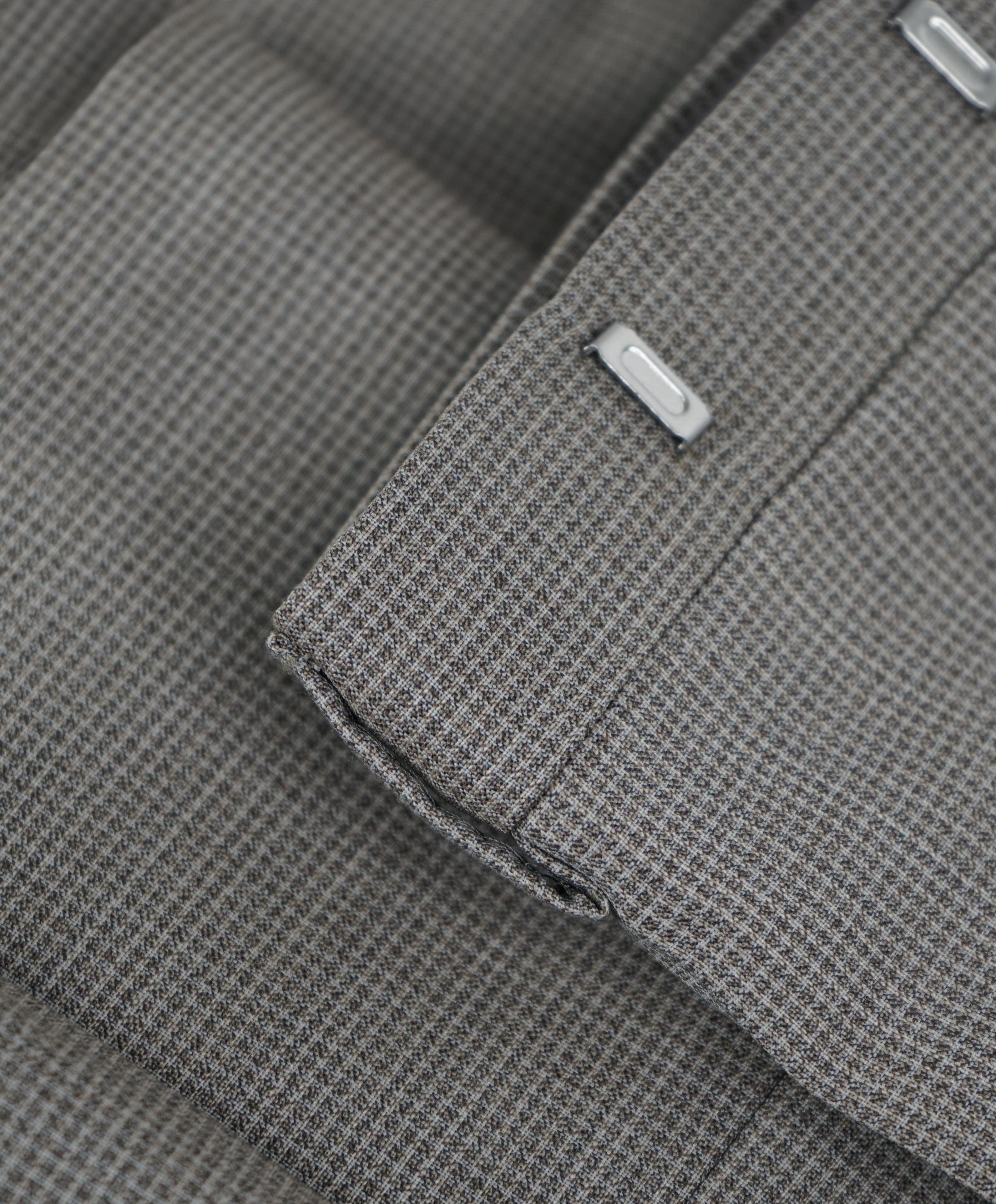 HUGO BOSS - Gray Micro Check “Johnstons2/Lenon” Flat Front Dress Pants - 33W