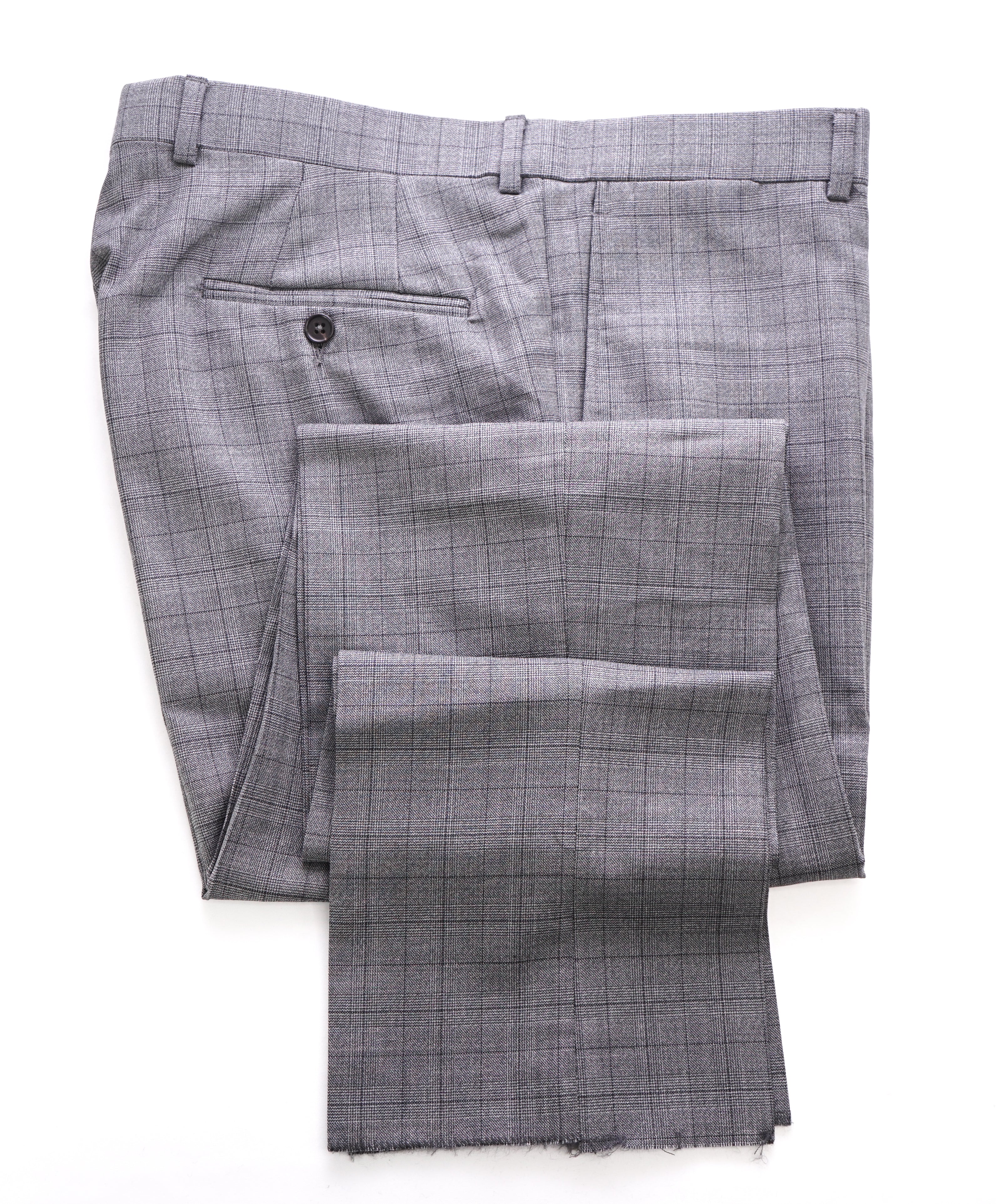 TED BAKER - Gray Prince of Wales Check Wool Flat Front Dress Pants- 35W