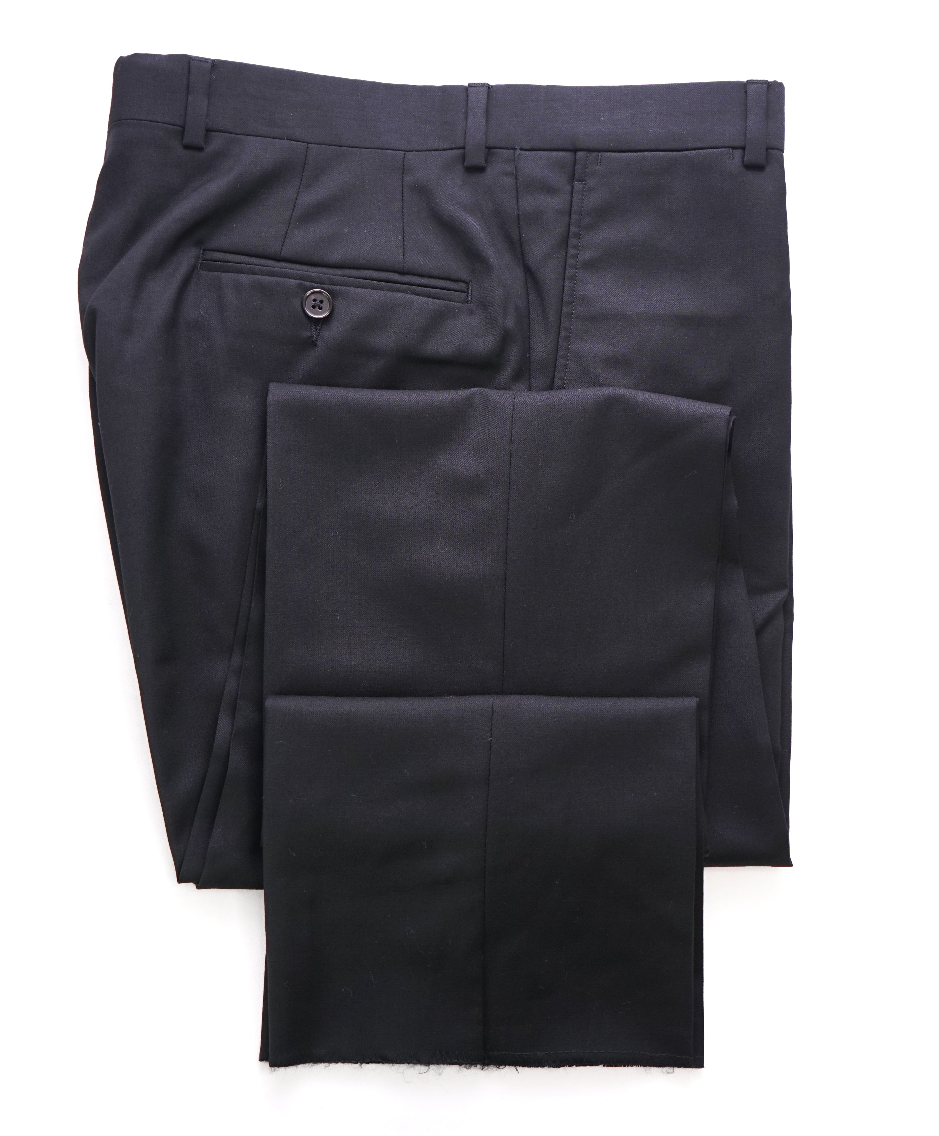 TED BAKER - Solid Black Wool Flat Front Dress Pants - 33W