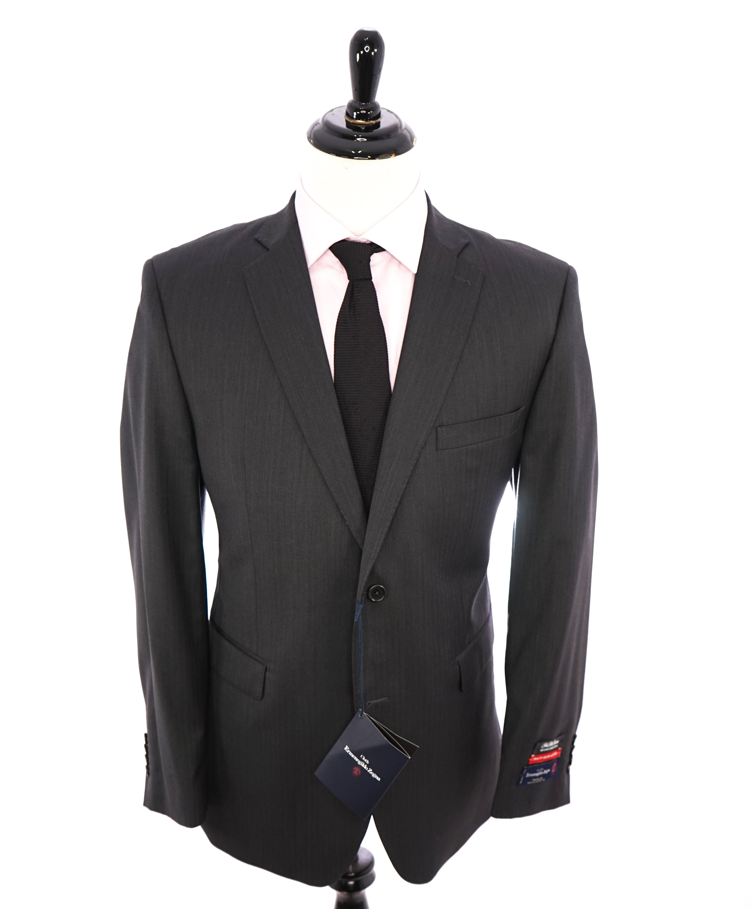 ERMENEGILDO ZEGNA - By SAKS FIFTH AVENUE Herringbone Gray Suit - 44R