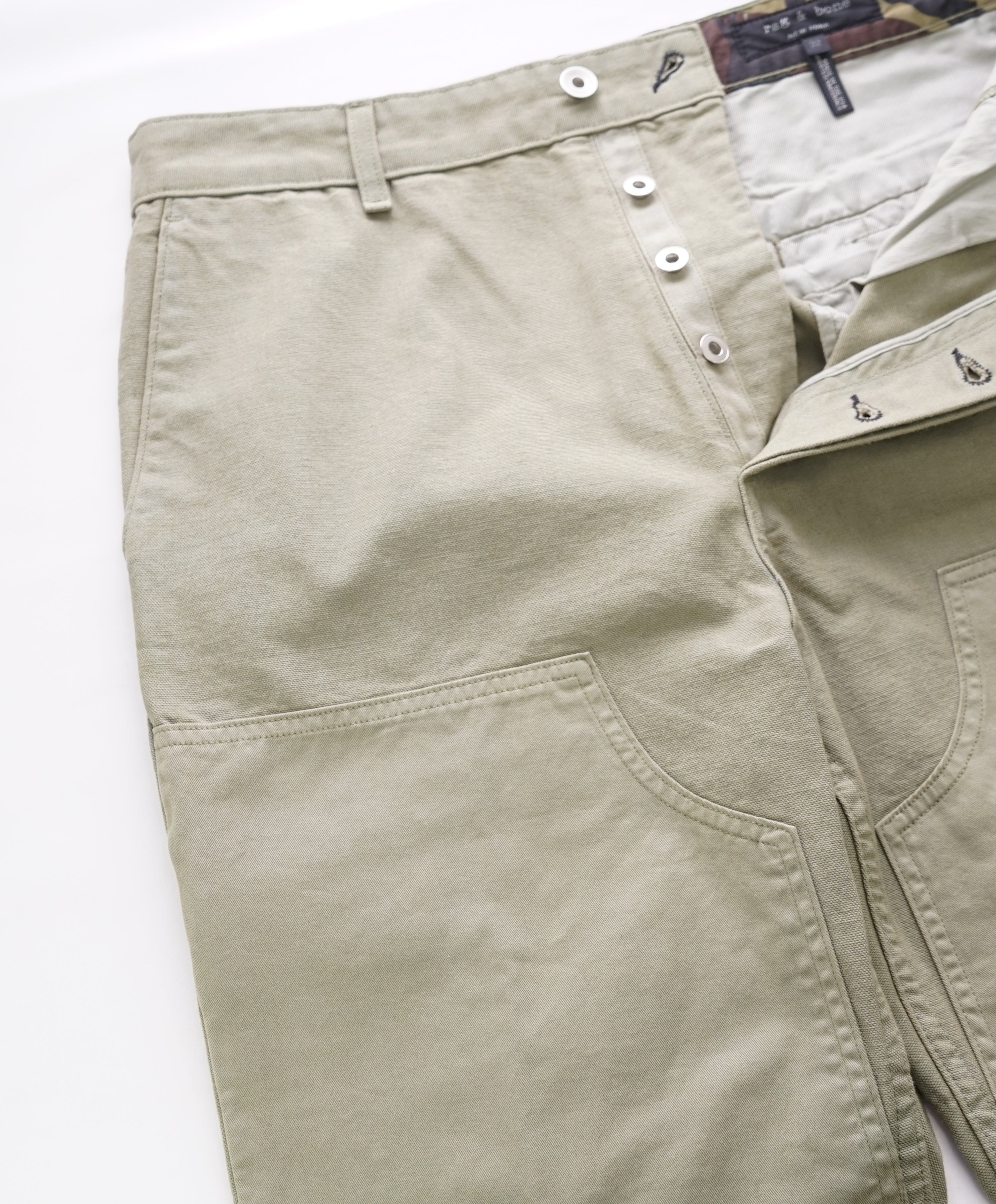 RAG & BONE - Cotton Khaki Pants W Logo & Button Fly - 32W