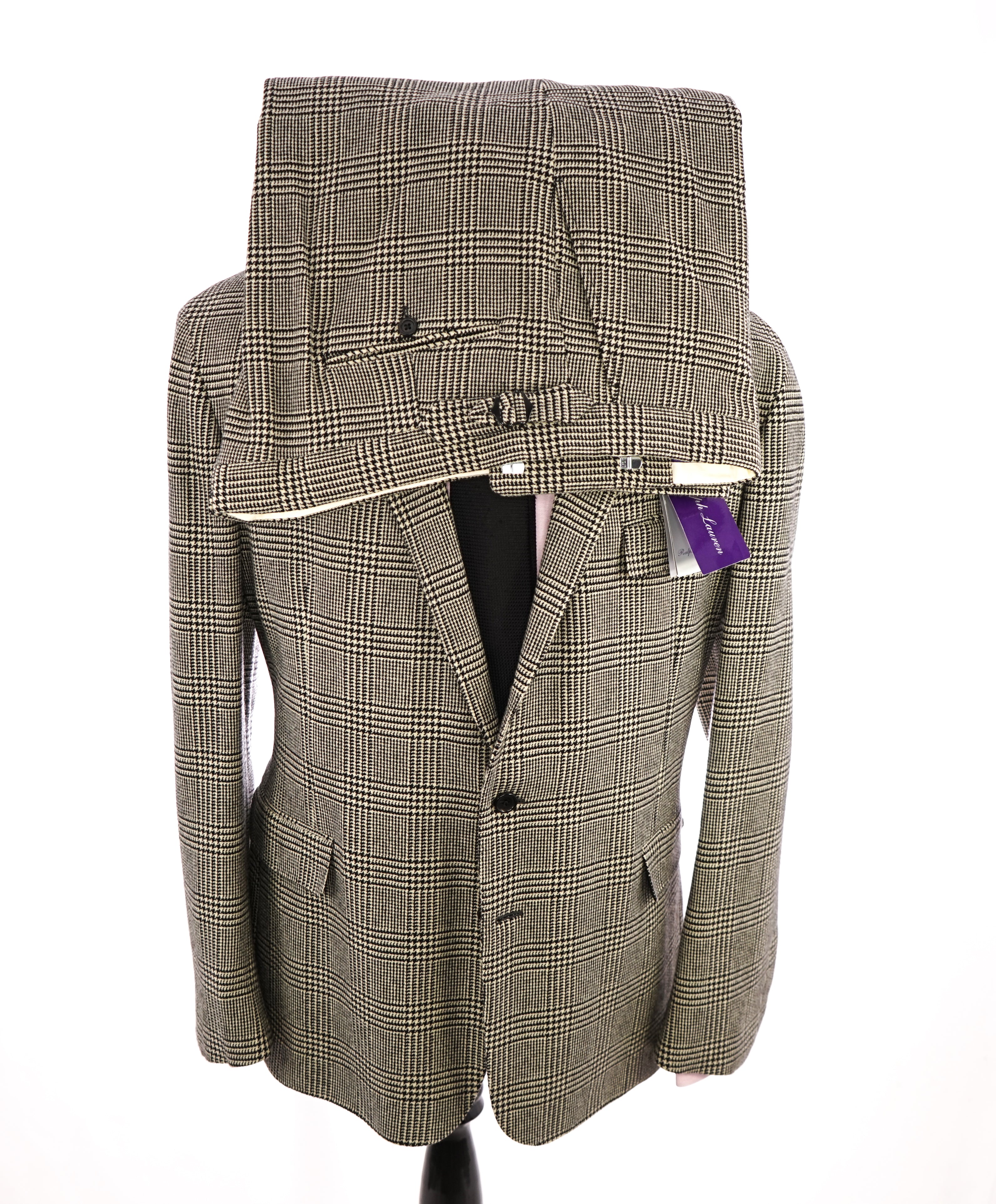 RALPH LAUREN PURPLE LABEL - GLENPLAID Unstructured HAND MADE Suit - 48R