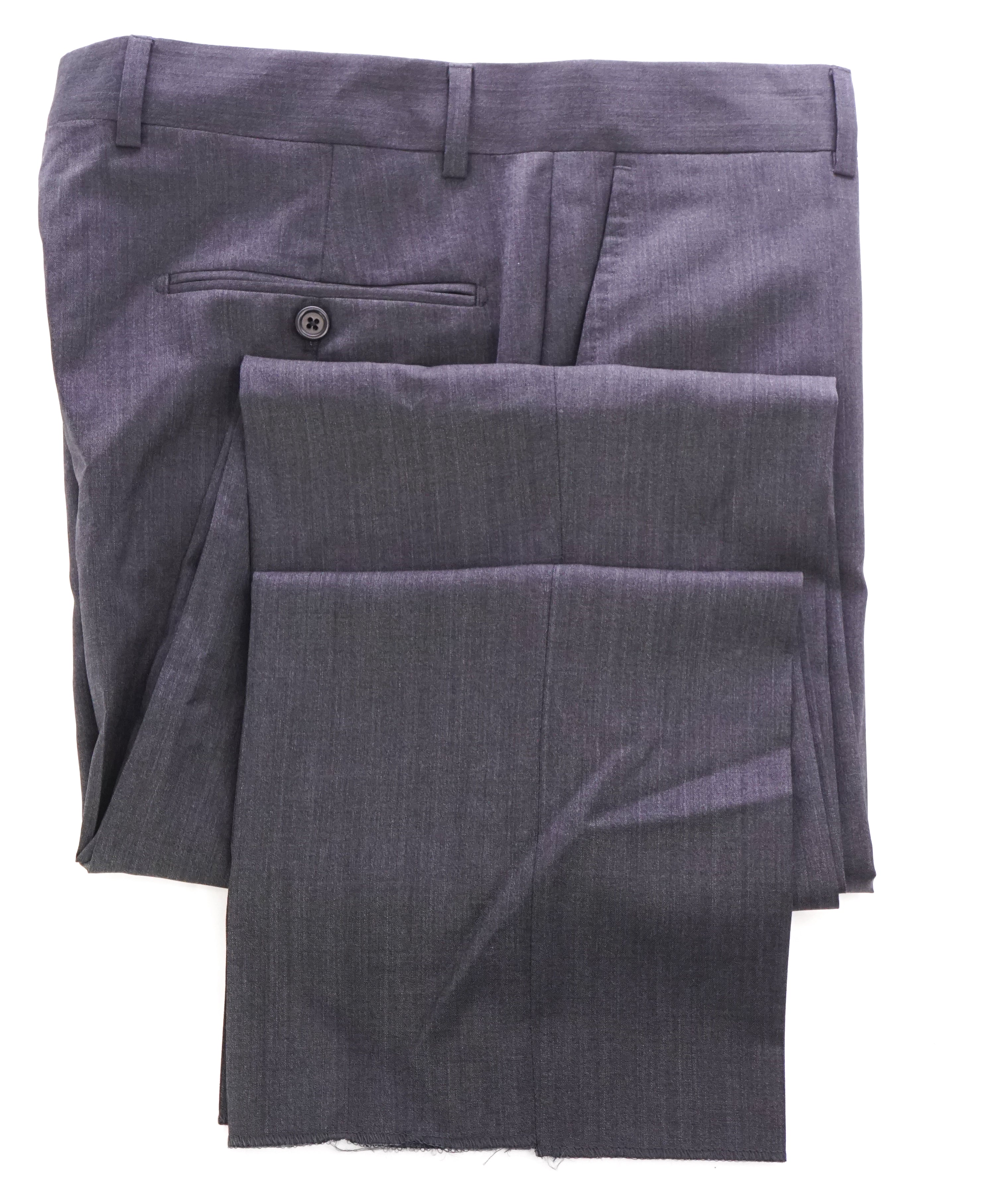 SAKS FIFTH AVE -Charcoal Wool & Silk MADE IN ITALY Flat Front Dress Pants -  38W