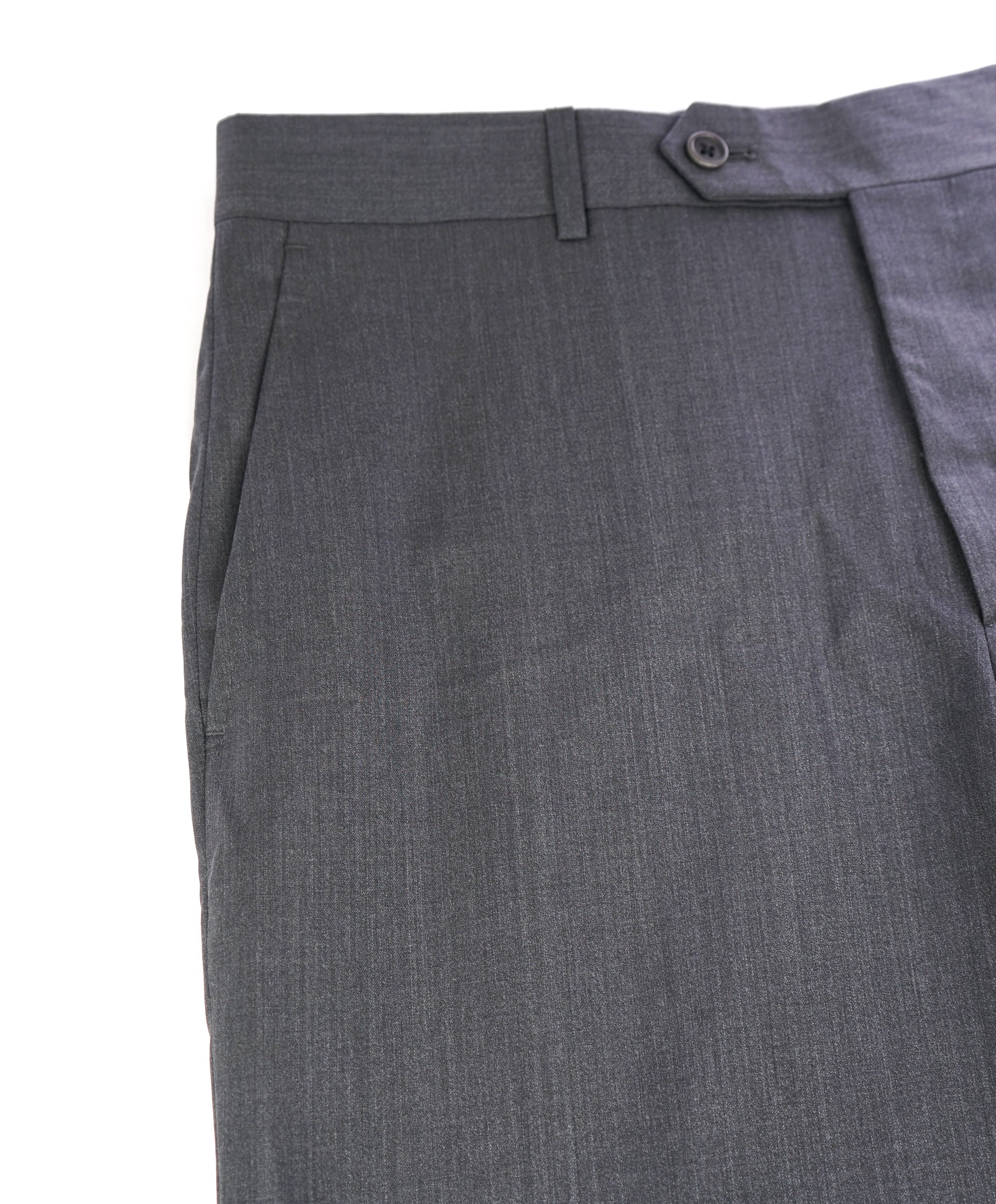 SAKS FIFTH AVE -Gray Wool & Silk MADE IN ITALY Flat Front Dress Pants -  34W