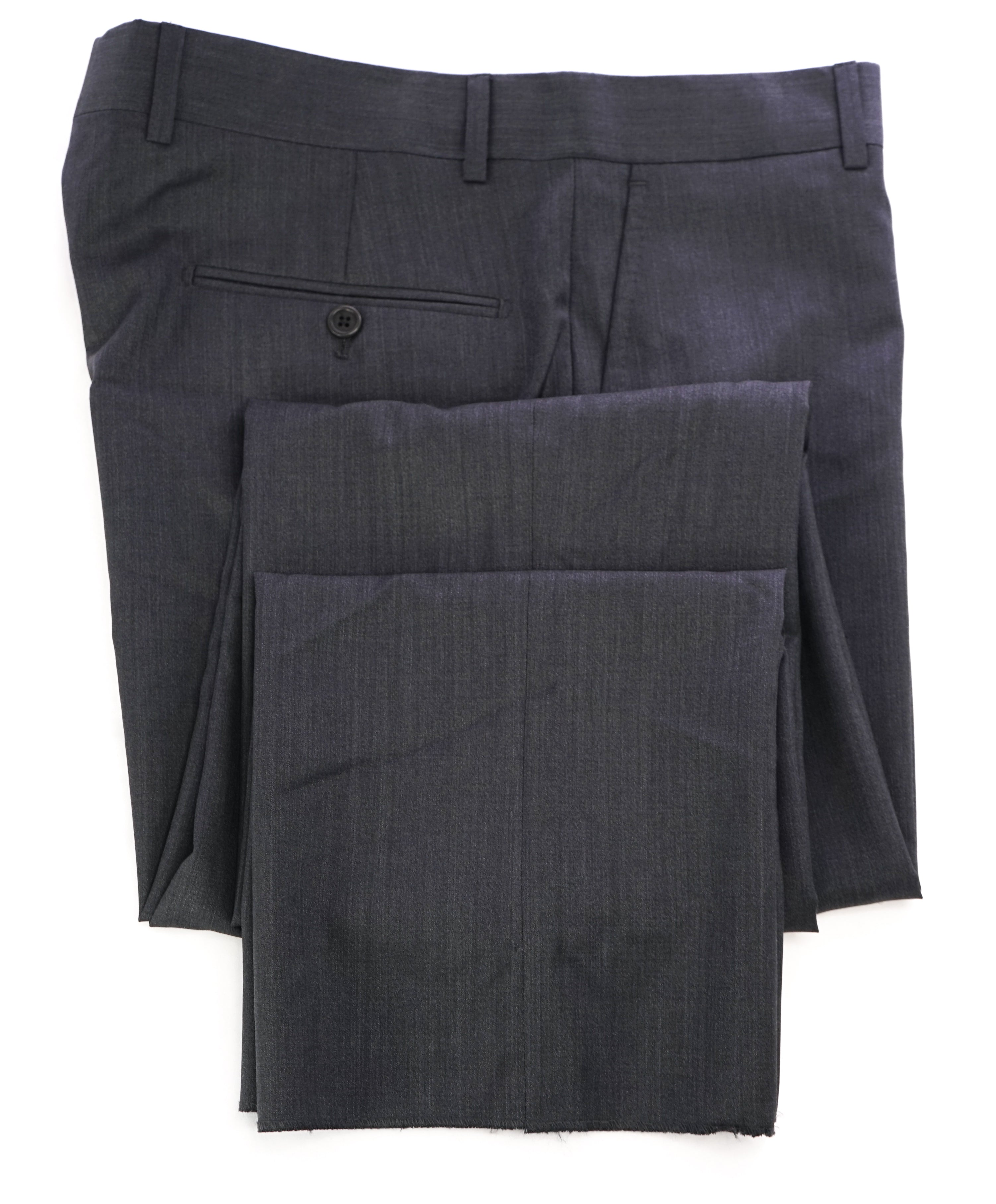 SAKS FIFTH AVE -Gray Wool & Silk MADE IN ITALY Flat Front Dress Pants -  34W