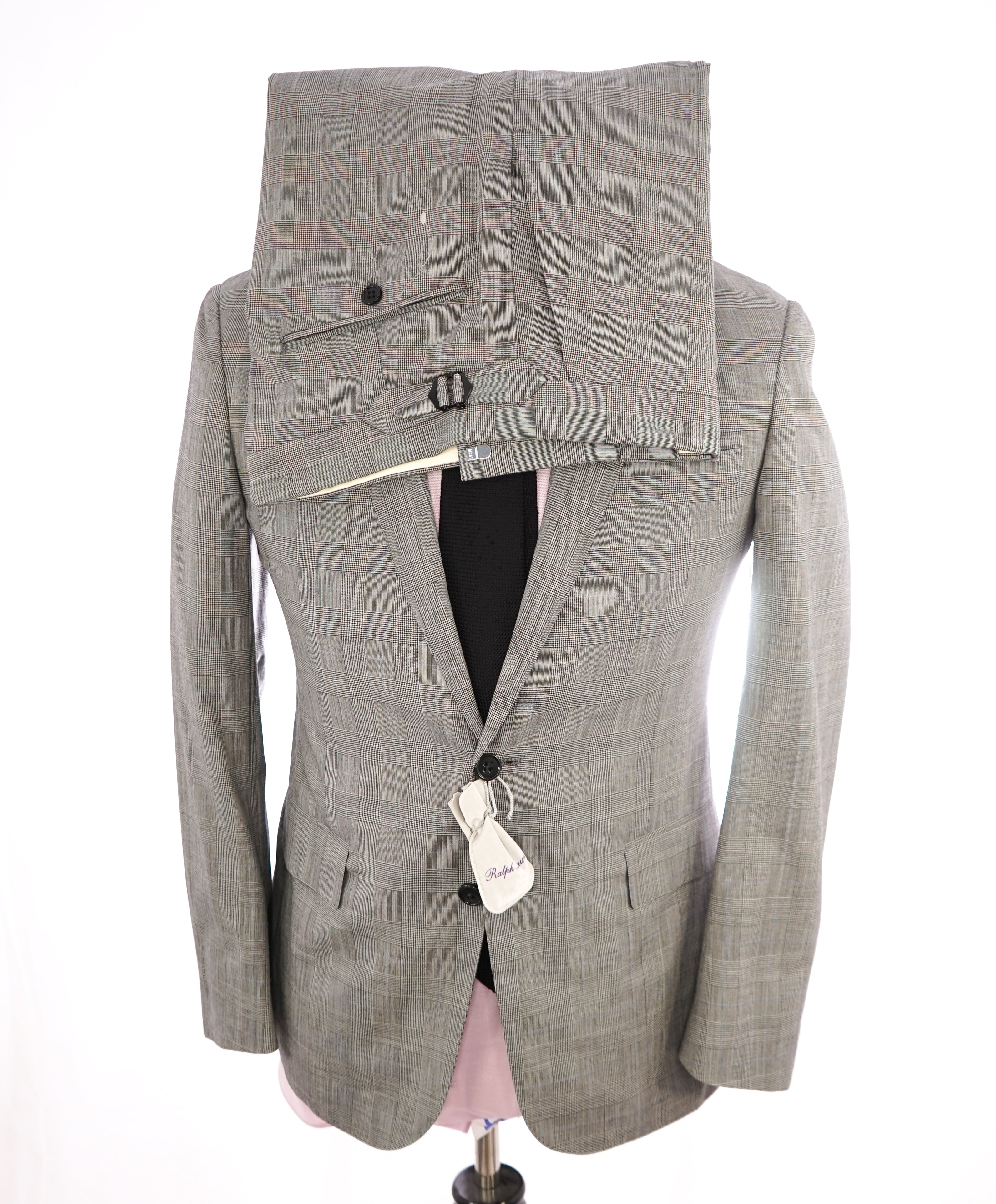 RALPH LAUREN PURPLE LABEL - "NIGEL" Prince of Wales Check 2-Button SLIM Suit - 38R