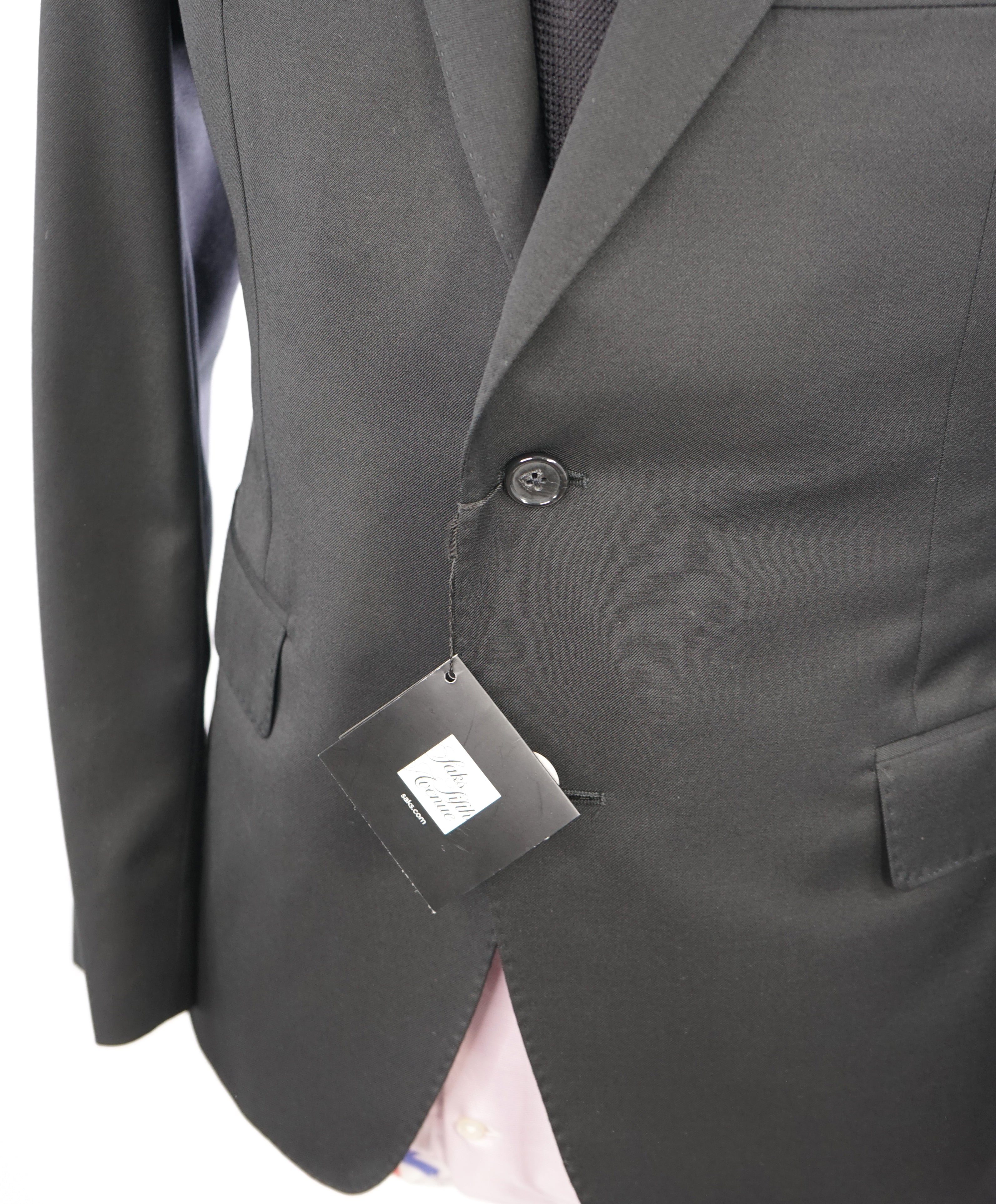 SAMUELSOHN - "REDA" Super 120's Performance Wool Black Suit - 42L