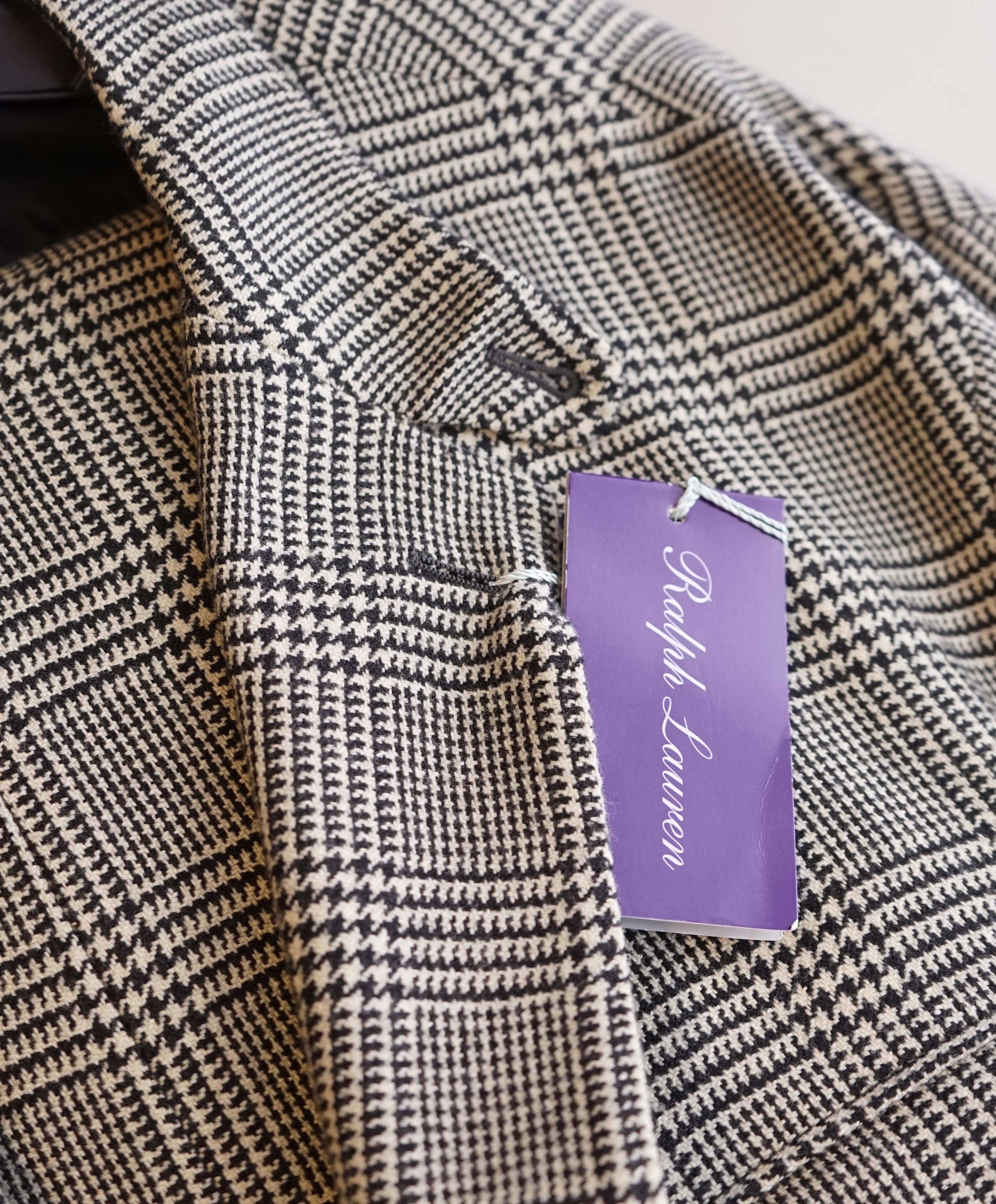 RALPH LAUREN PURPLE LABEL - GLENPLAID Unstructured HAND MADE Suit - 48R