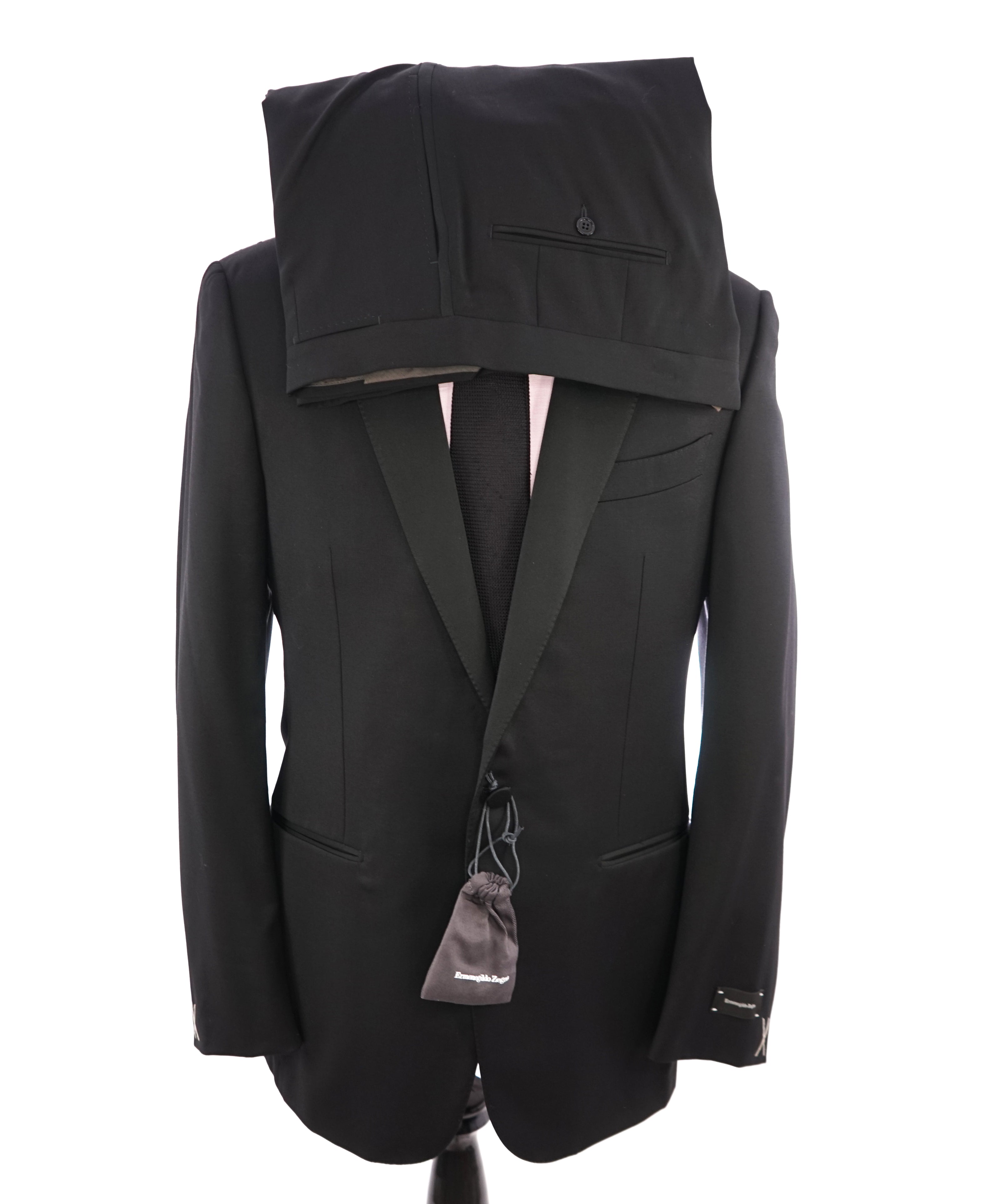 ERMENEGILDO ZEGNA -"MULTISEASON MILA" Notch Lapel Black Tuxedo - 40L