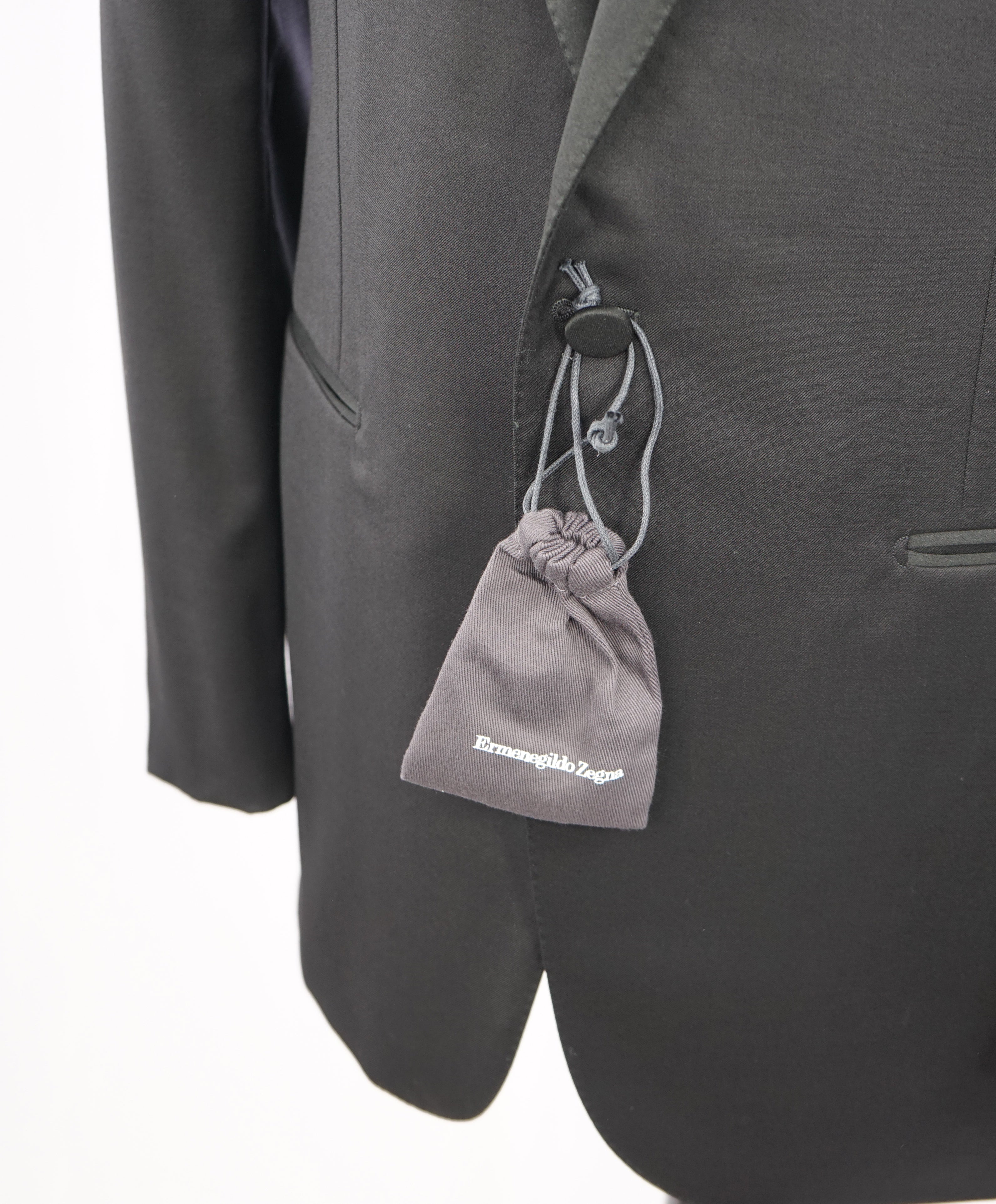 ERMENEGILDO ZEGNA -"MULTISEASON MILA" Notch Lapel Black Tuxedo - 40L