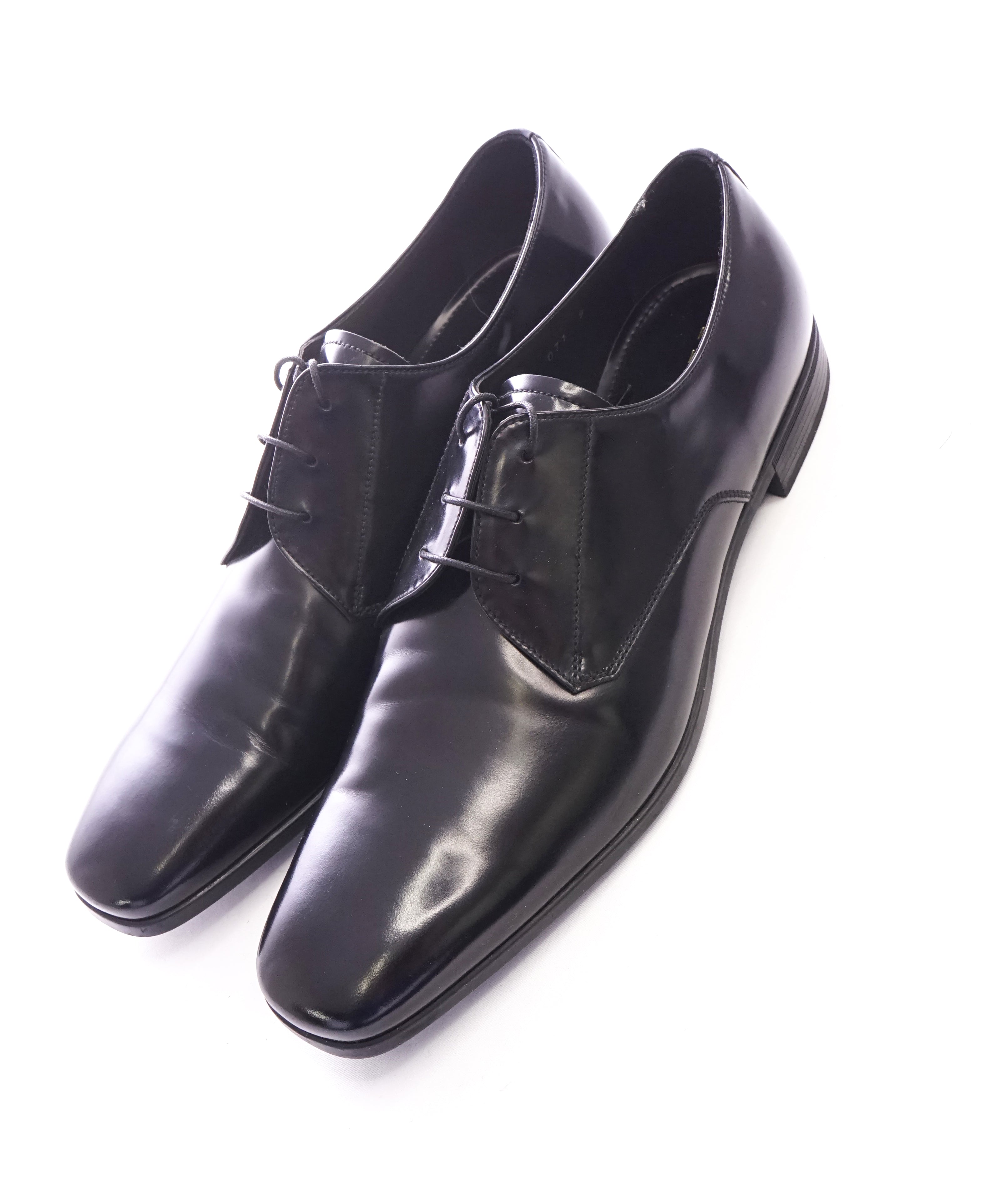 PRADA - Patent Leather Cap Toe Spazzolato Oxfords With Rubber Sole - 10