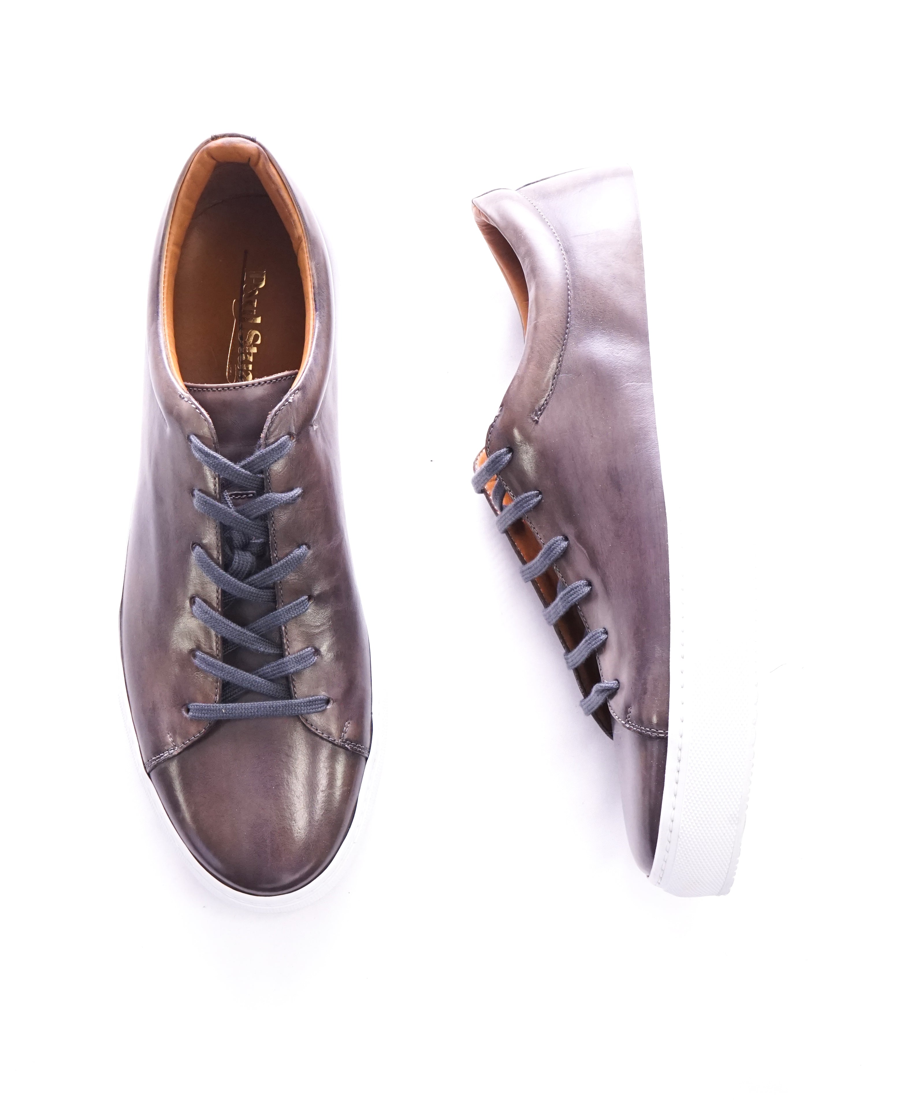 PAUL STUART - HAND MADE IN ITALY Patina Premium Leather Sneakers - 10.5