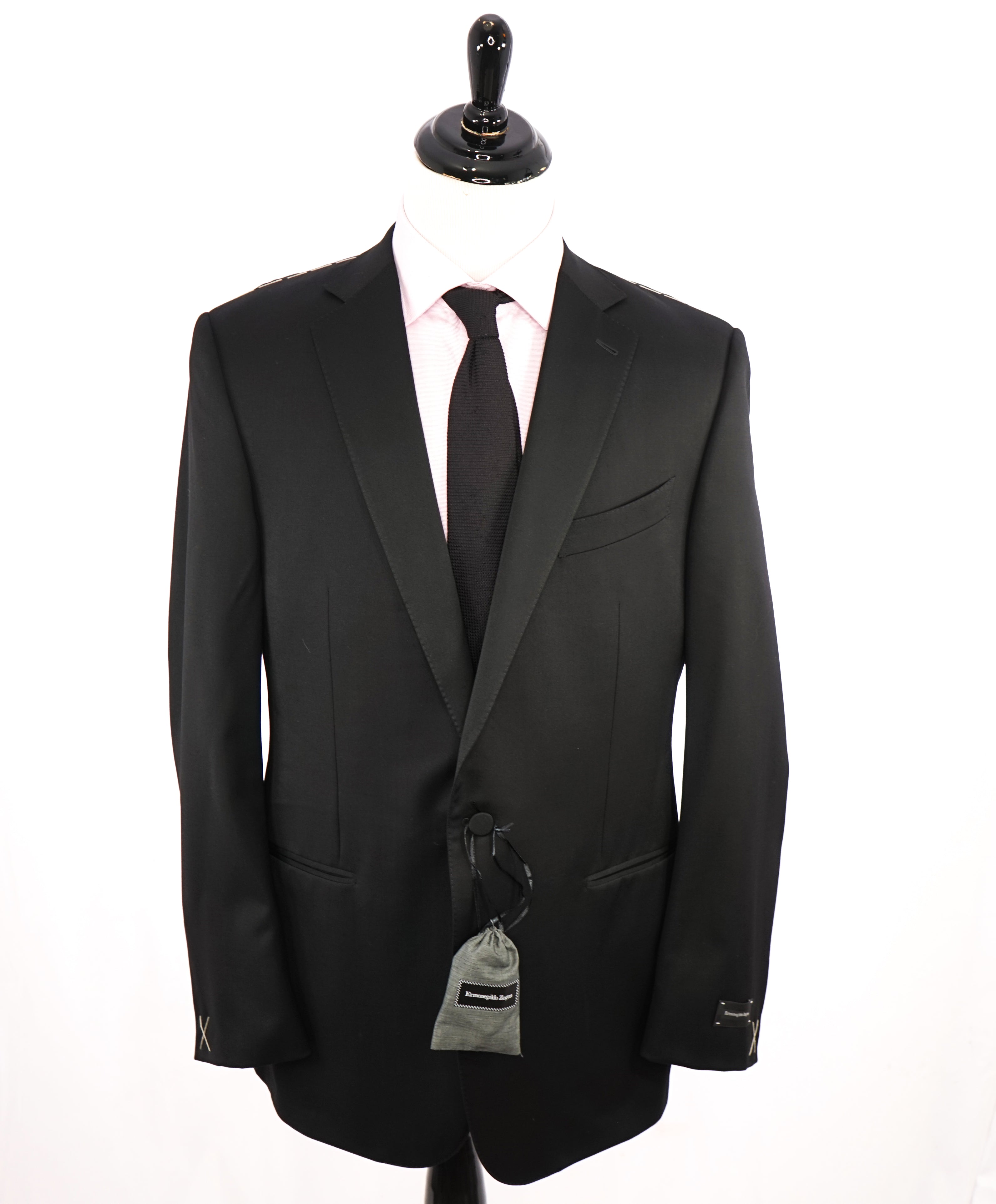 ERMENEGILDO ZEGNA -"MULTISEASON MILA" Notch Lapel Black Tuxedo - 44L