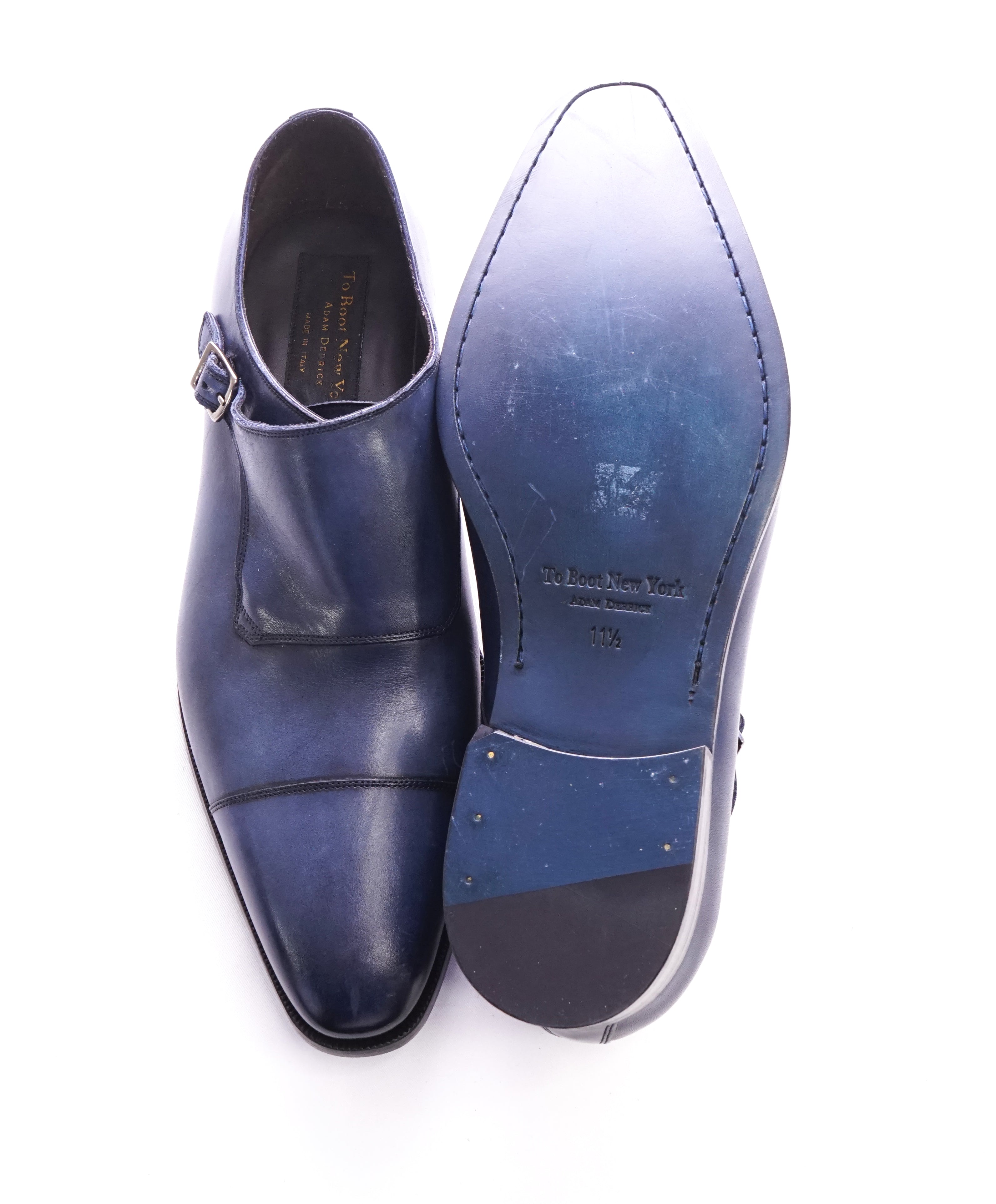 TO BOOT NEW YORK - Fly Away Single Monk Strap Blue Loafers - 11.5