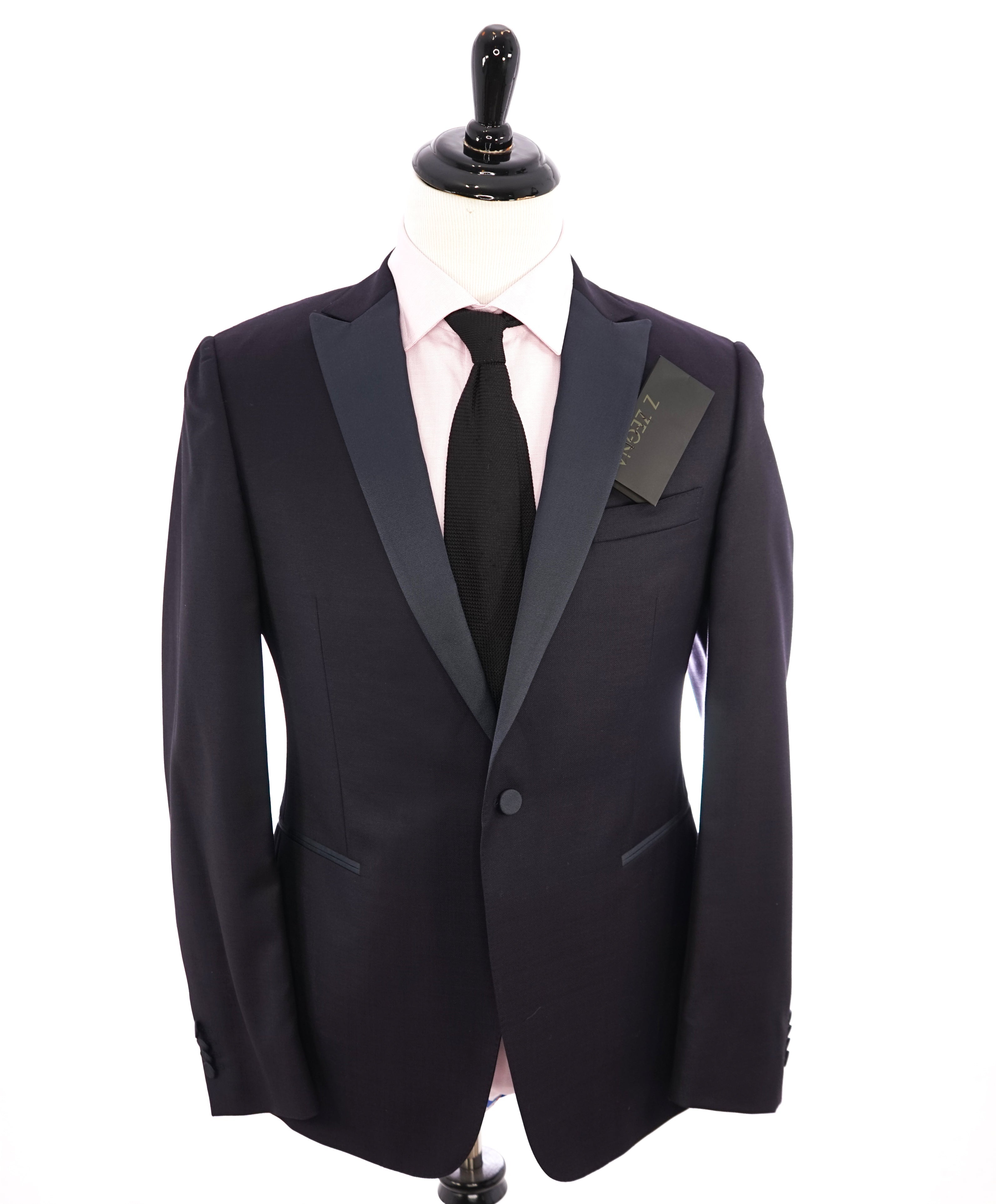 $1595 Z ZEGNA - Eggplant Peak Lapel 1-Button Drop 8 Wool Tuxedo JACKET - 42R