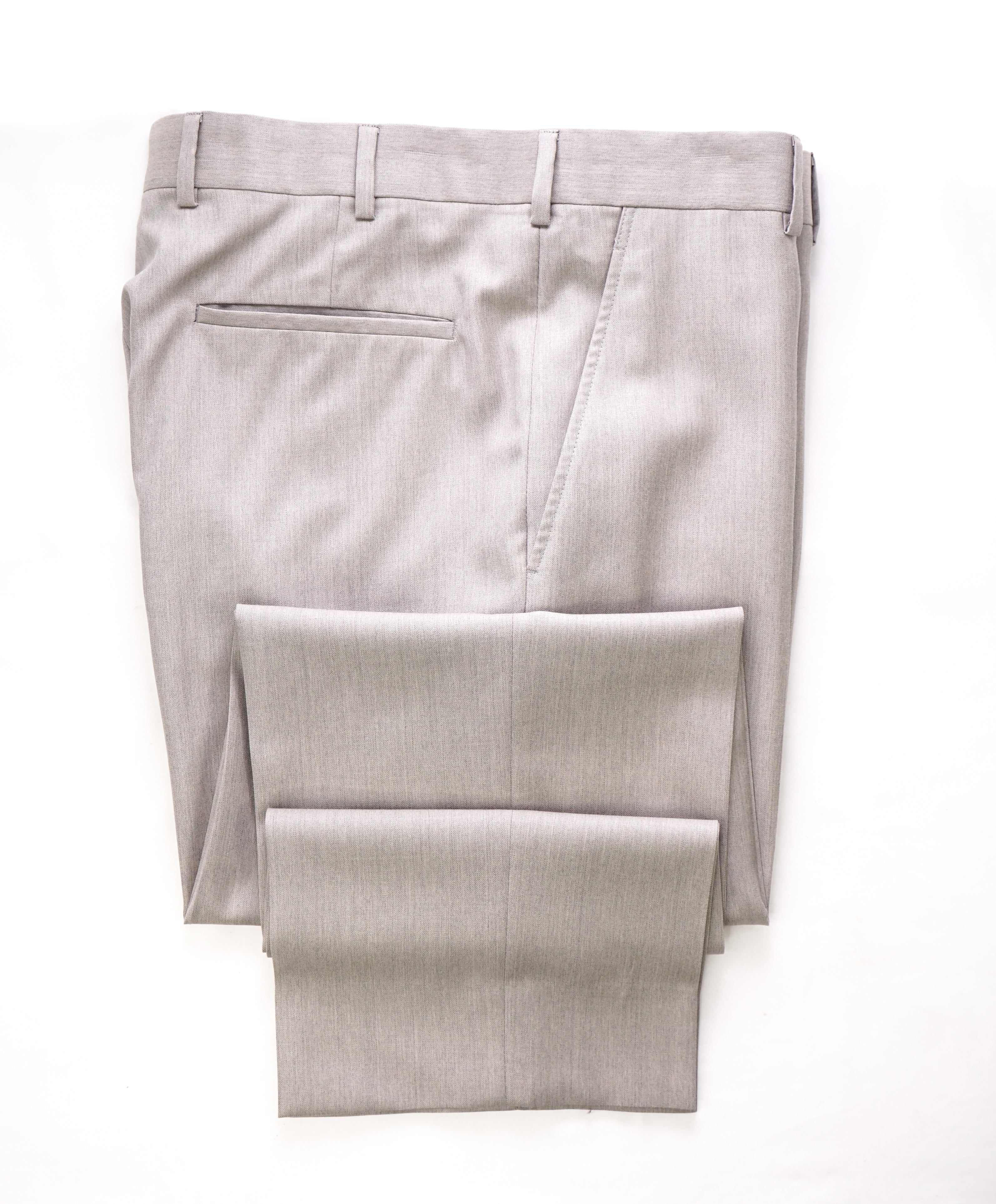 LUTWYCHE - HAND MADE IN ENGLAND Stone Gray/Beige Wool Dress Pants - 34W